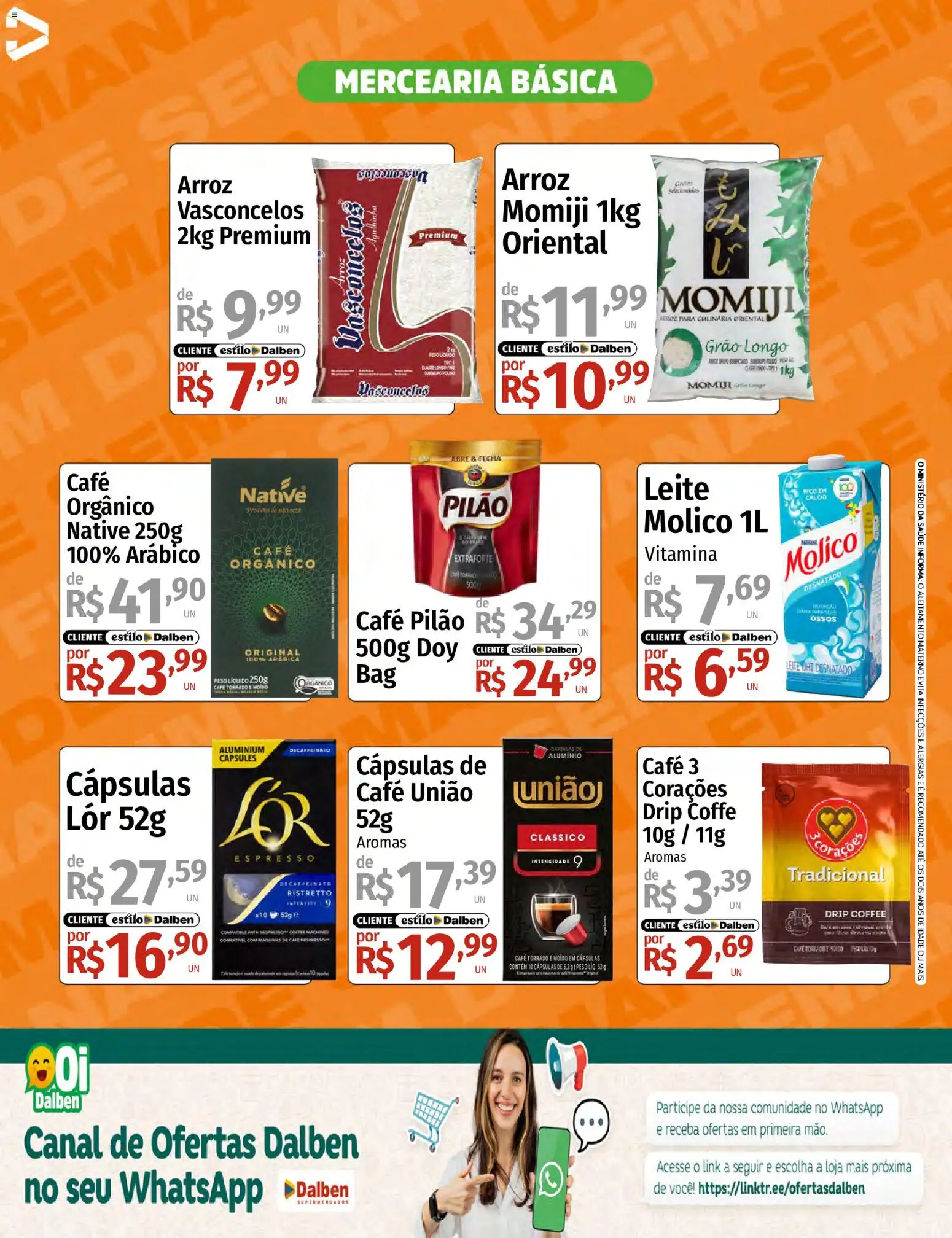 Supermercado Dalben Folheto - válido de 04/09/2026 | Página: 5 | Produtos: Leite, Café, Arroz, Café pilão