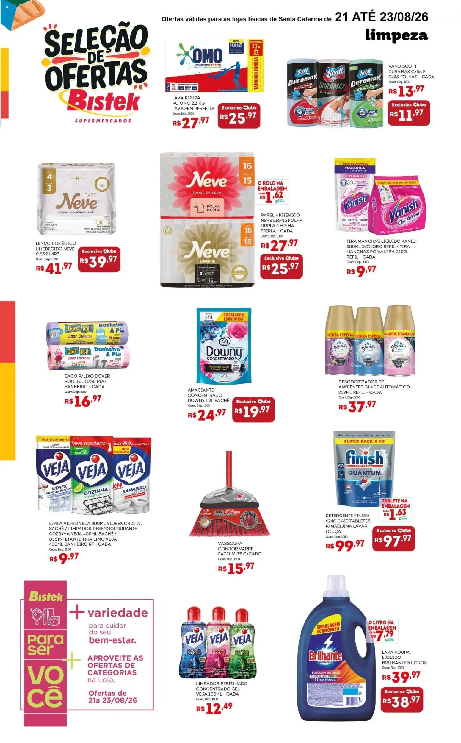Bistek Supermercados Folheto - válido de 21/08/2026 | Página: 4 | Produtos: Lenços umedecidos, Pó, Louça, Pia