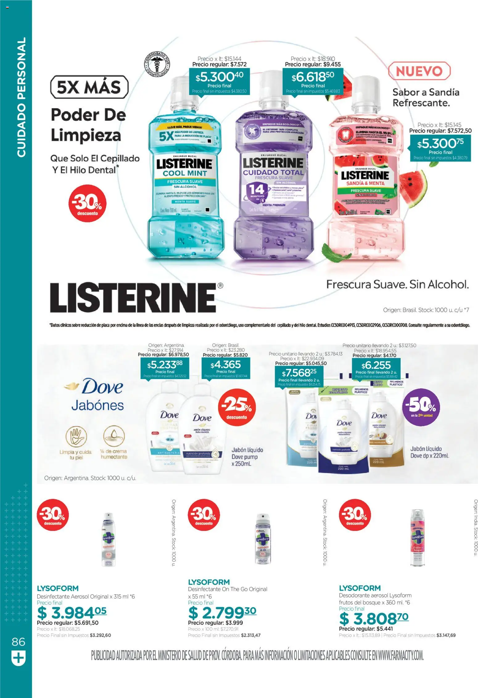 Farmacity catálogo │ válido desde el 02.06.2026 | Página: 86 | Productos: Sandía, Desodorante, Enjuague bucal, Crema