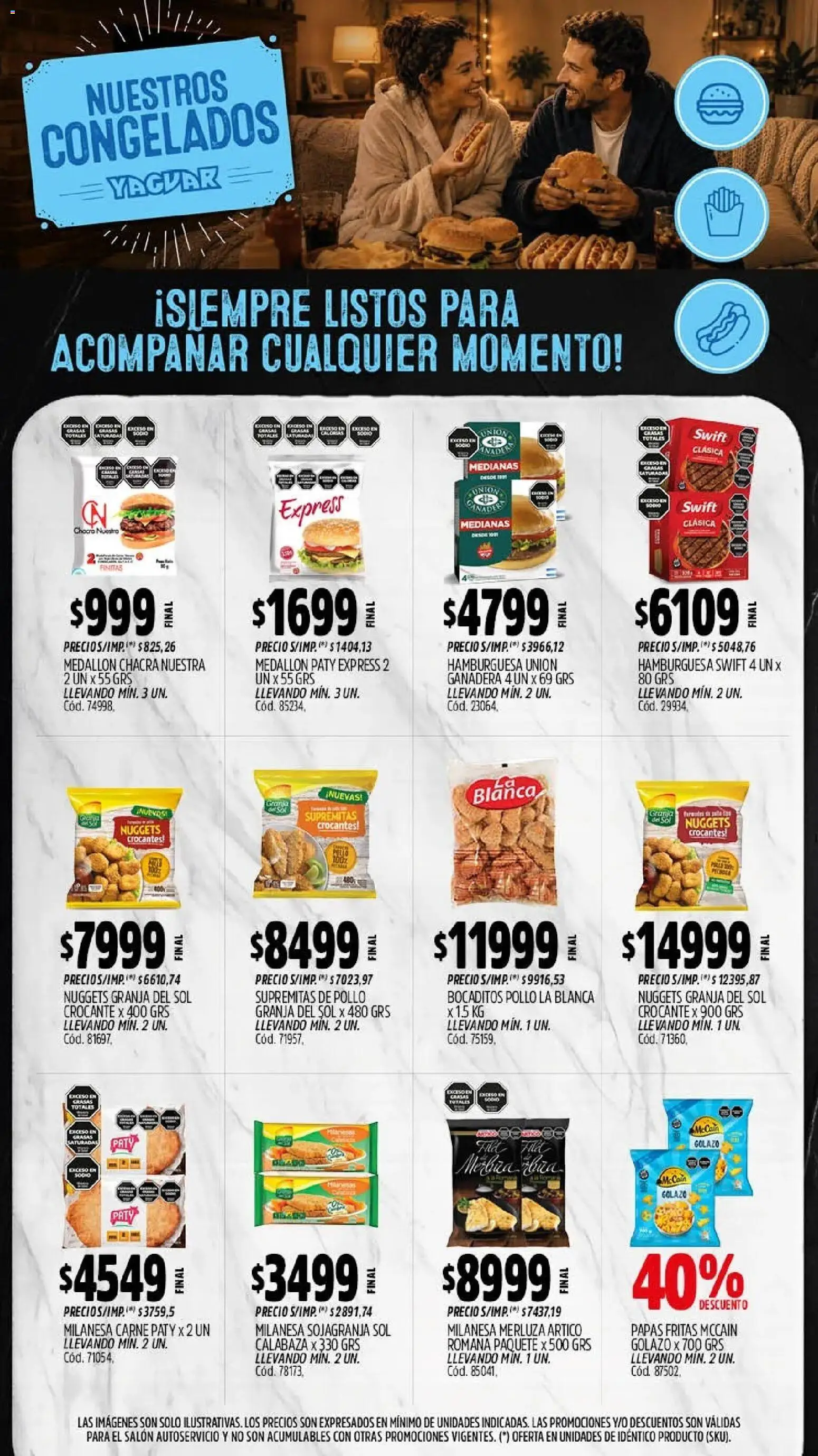 Yaguar - Oferta Semanal Jujuy │ válido desde el 10/08/2026 | Página: 11 | Productos: Carne, Hamburguesa, Papas, Papas fritas