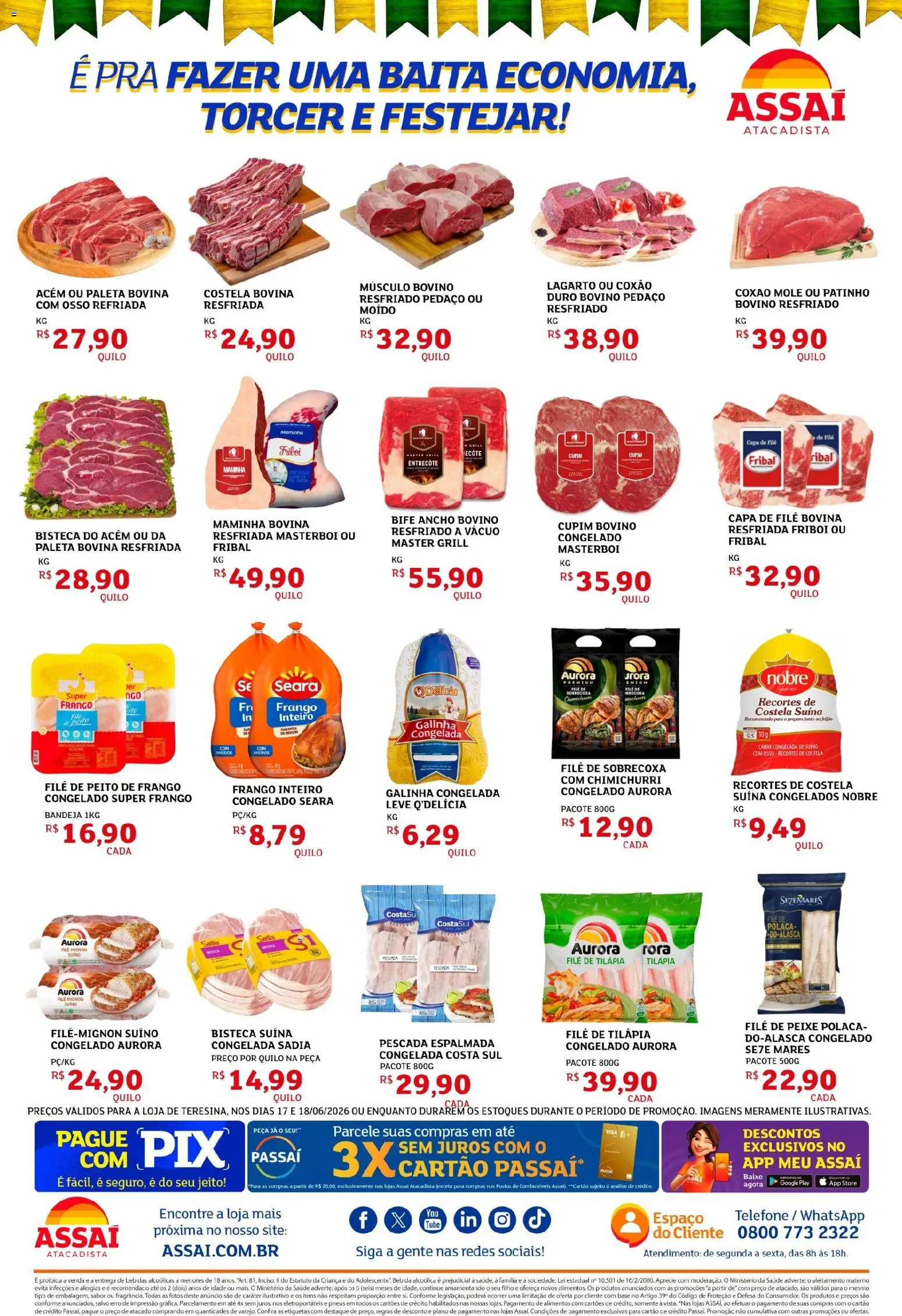 Assaí Atacadista Folheto - válido de 17.06.2026 | Página: 2 | Produtos: Grill, Pneus, Telefone, Filé de tilápia