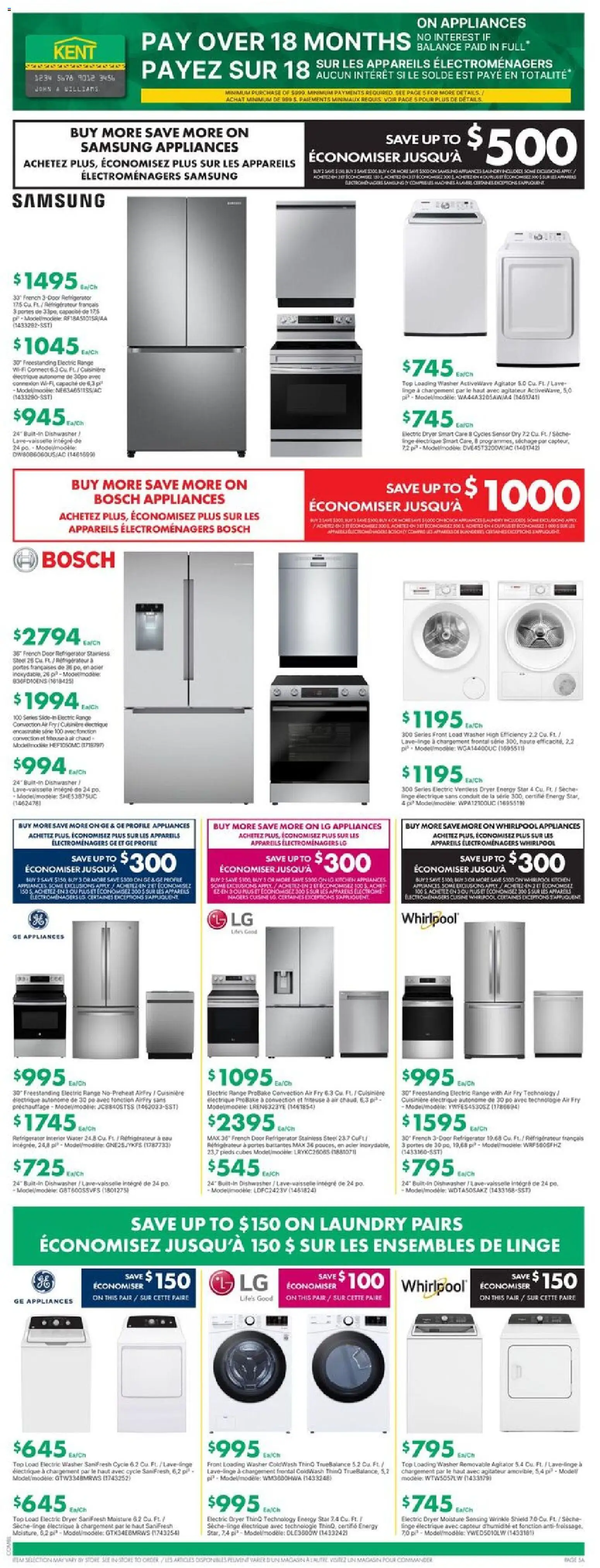 Kent flyer valid from Jun 25, 2026 | Page: 9 | Products: Refrigerator, Dryer, Dishwasher