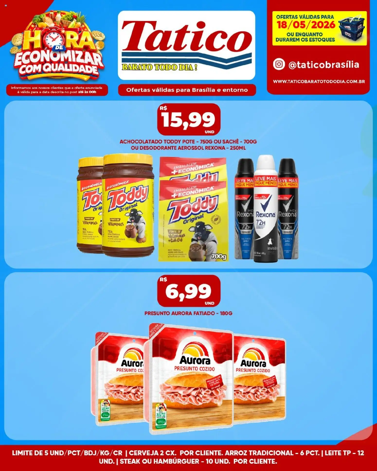 Tatico Folheto - válido de 19.05.2026 | Página: 30 | Produtos: Desodorante, Leite, Cálcio, Hambúrguer