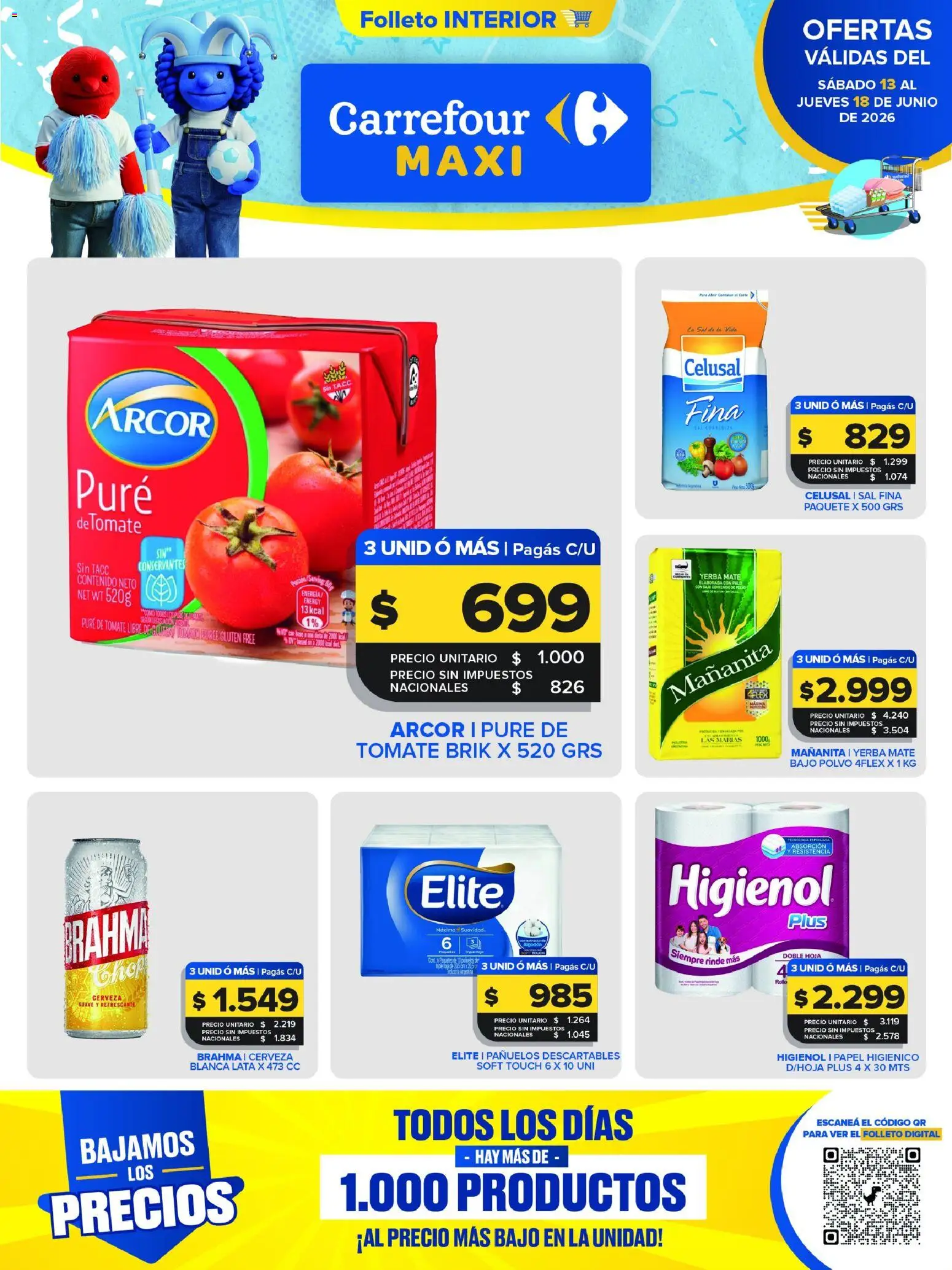 Carrefour Maxi catálogo │ válido desde el 13.06.2026 | Página: 1 | Productos: Papel higiénico, Mate, Polvo, Cerveza