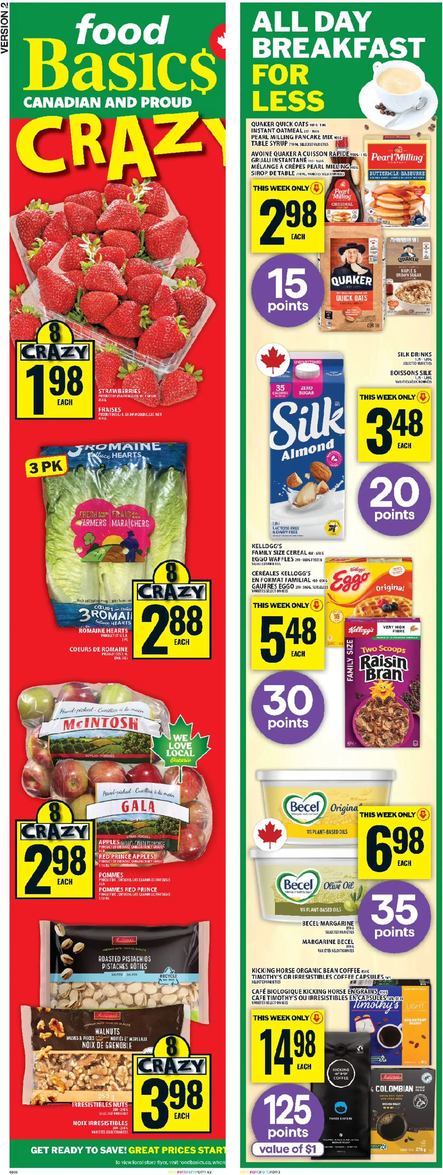 Food Basics flyer valid from 16.04.2026 | Page: 2 | Products: Nuts, Oil, Coffee, Apples