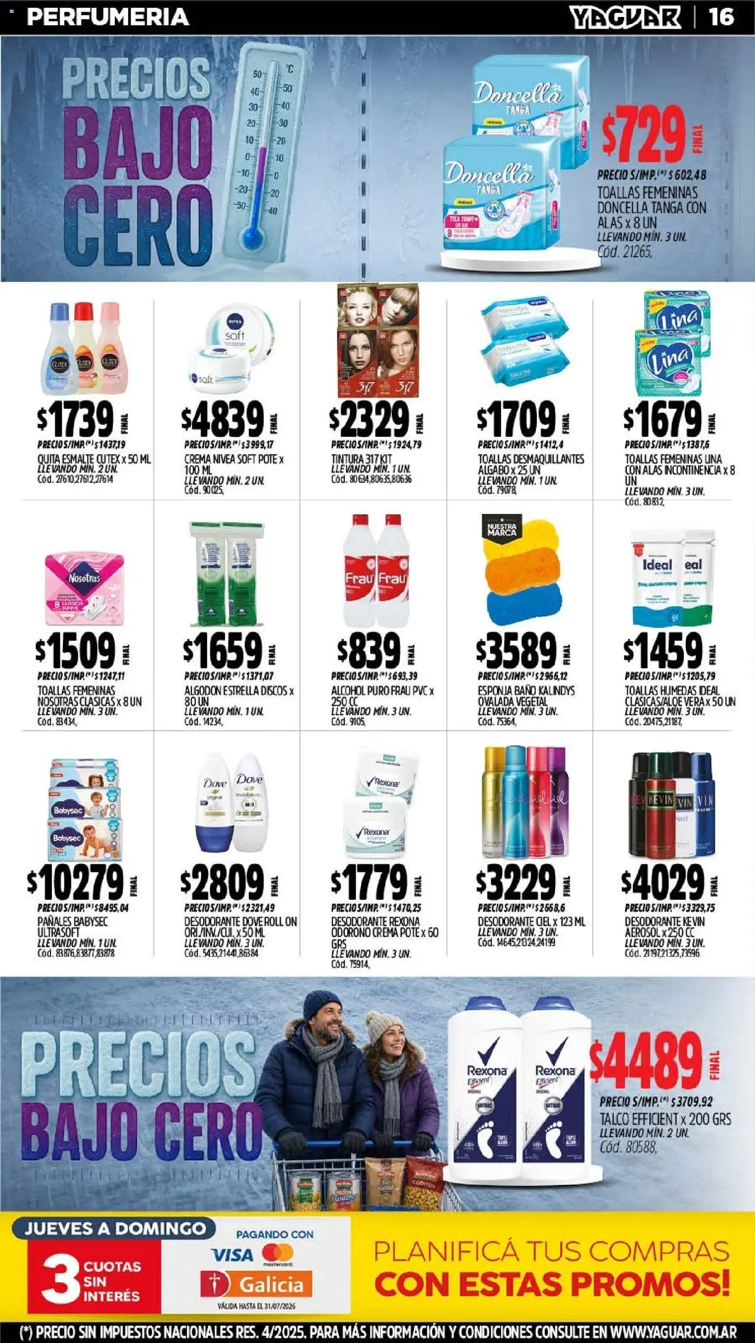 Yaguar - Oferta Semanal San Juan │ válido desde el 20/07/2026 | Página: 16 | Productos: Toallas, Desodorante, Pañales, Crema