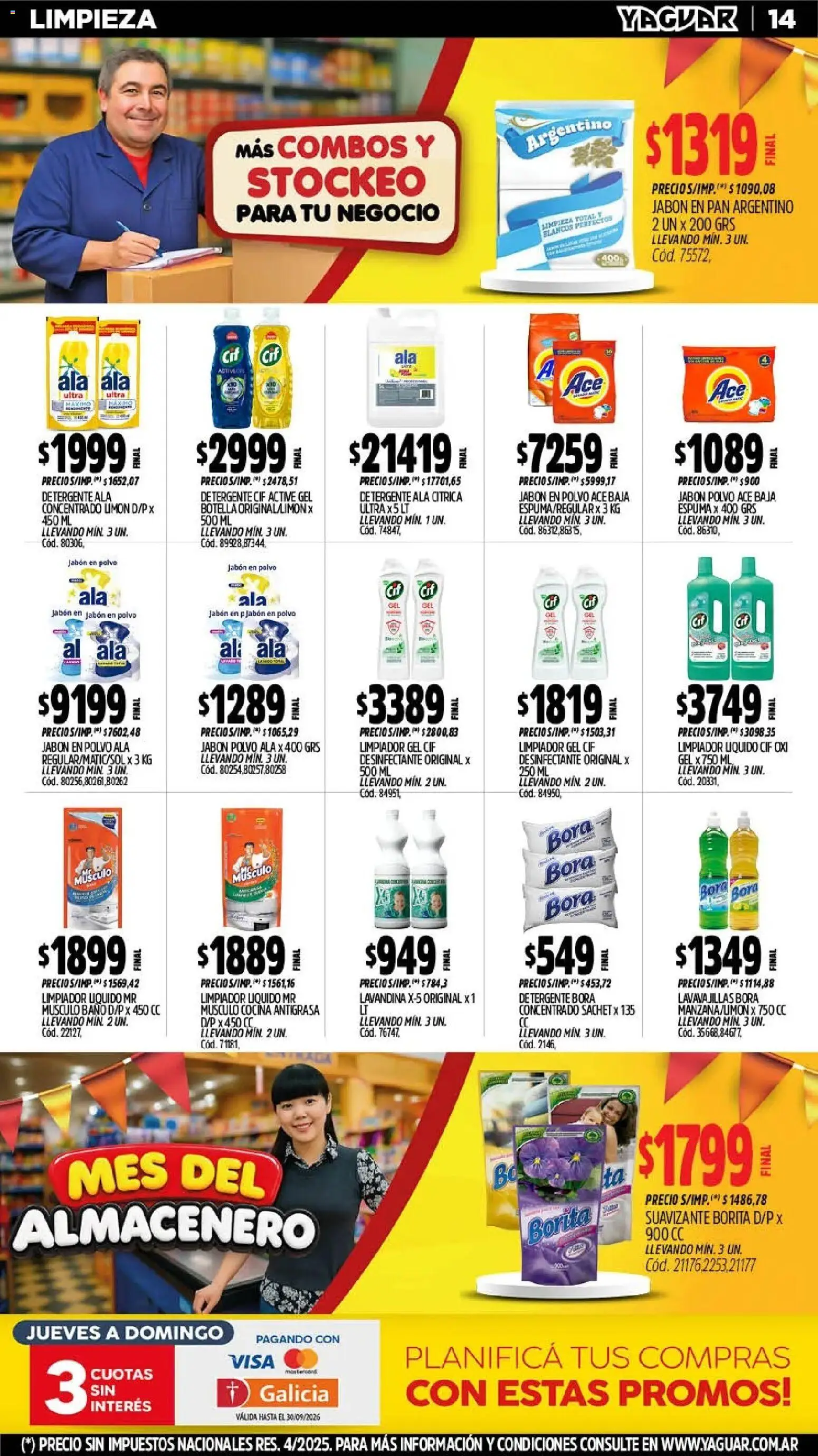 Yaguar - Oferta Semanal Jujuy │ válido desde el 28/09/2026 | Página: 14 | Productos: Antigrasa, Jabón, Espuma, Pan