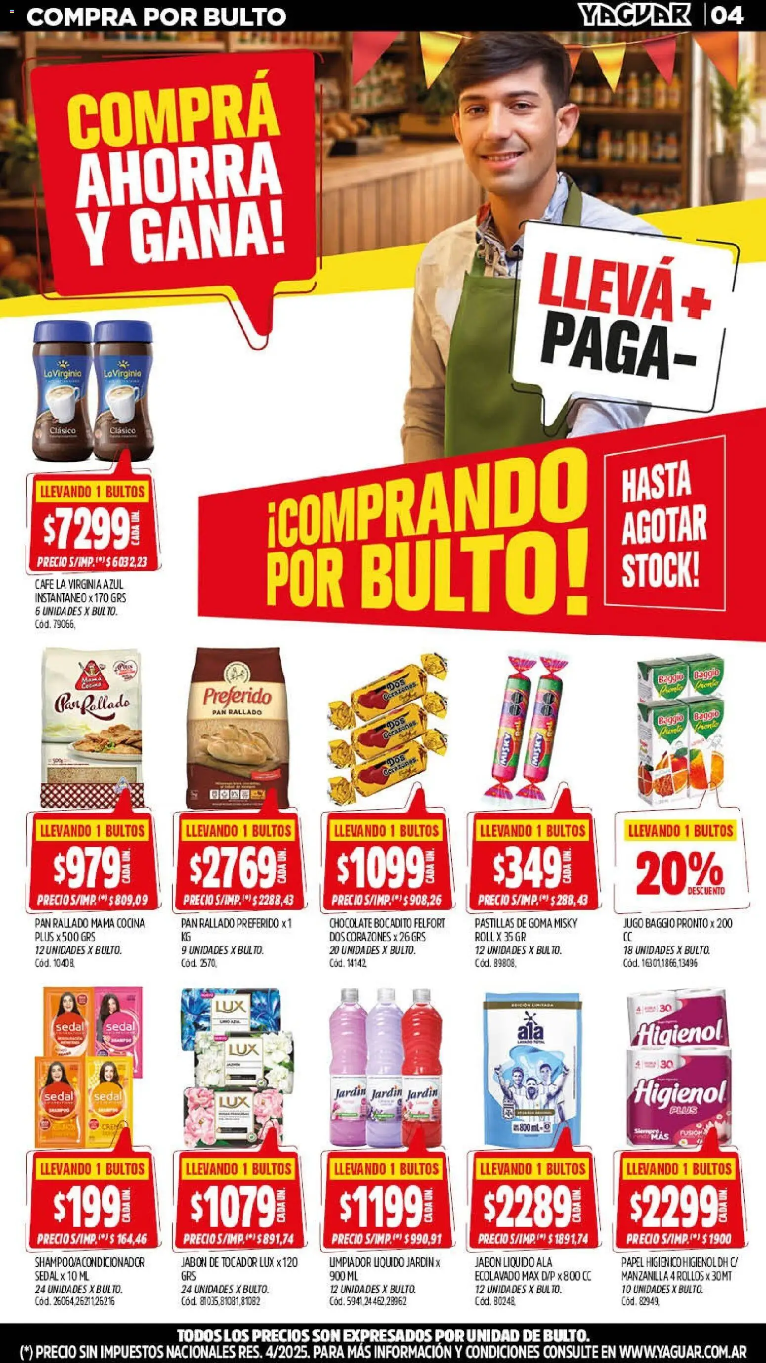 Yaguar - Oferta Semanal Jujuy │ válido desde el 14/09/2026 | Página: 4 | Productos: Jabón líquido, Jugo, Limpiador, Pan rallado