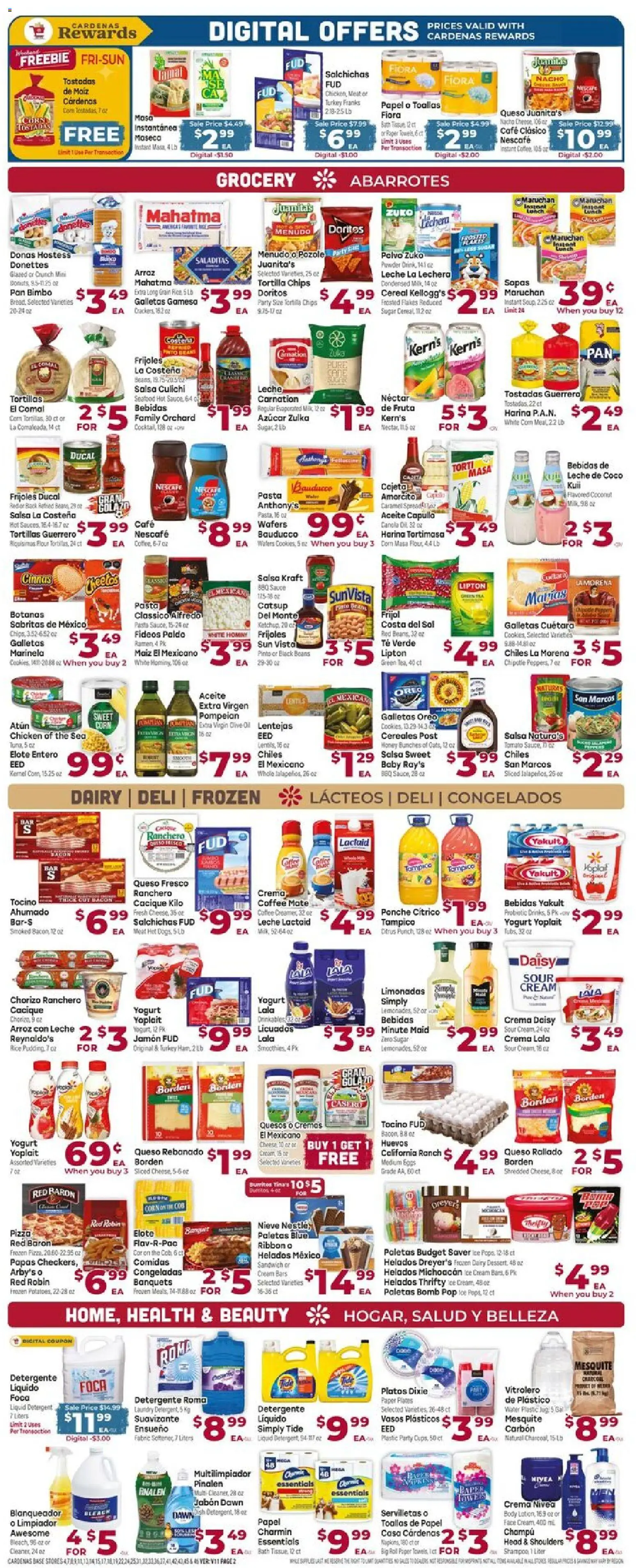 Cardenas Weekly Ad - valid from 17.06.2026 | Page: 2 | Products: Corn, Powder, Ice cream, Sugar