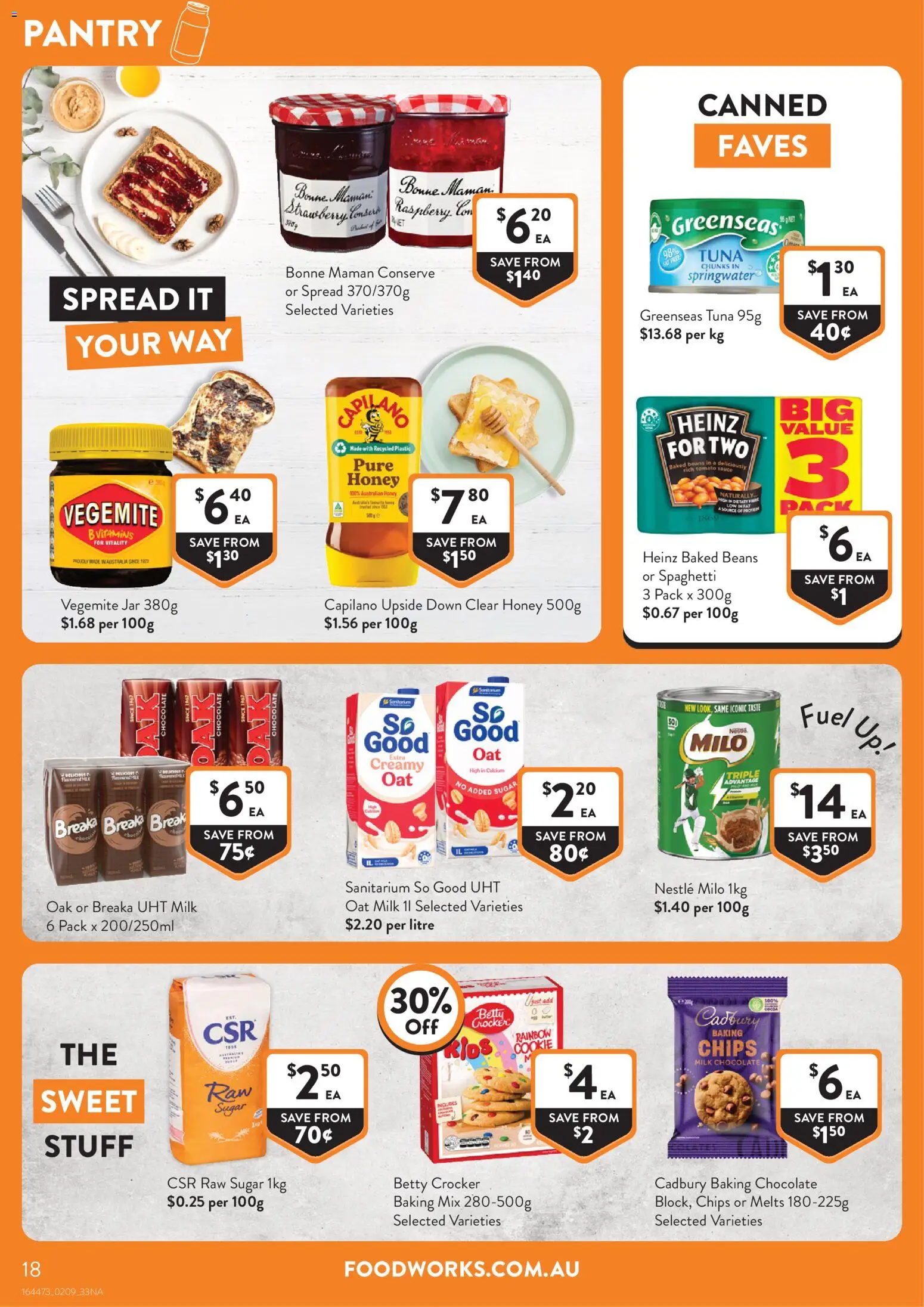 Foodworks catalogue - valid from 02/09/2026 | Page: 18 | Products: Honey, Sauce, Spaghetti, Spread