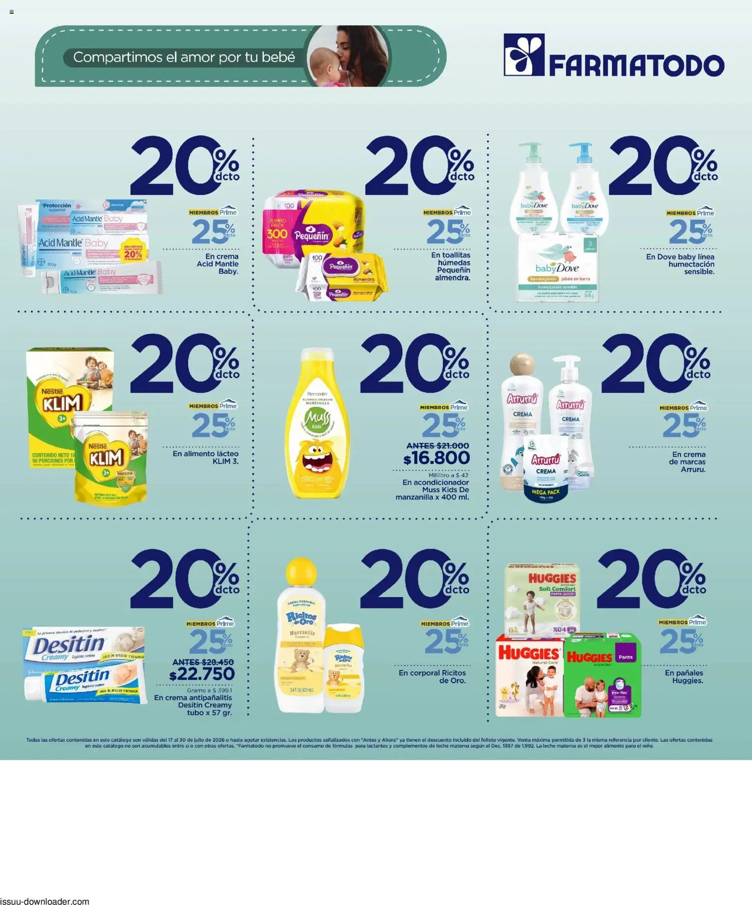 FarmaTodo revista - valida desde el 17/07/2026 | Página: 2 | Productos: Almendra, Crema, Acondicionador, Pañales