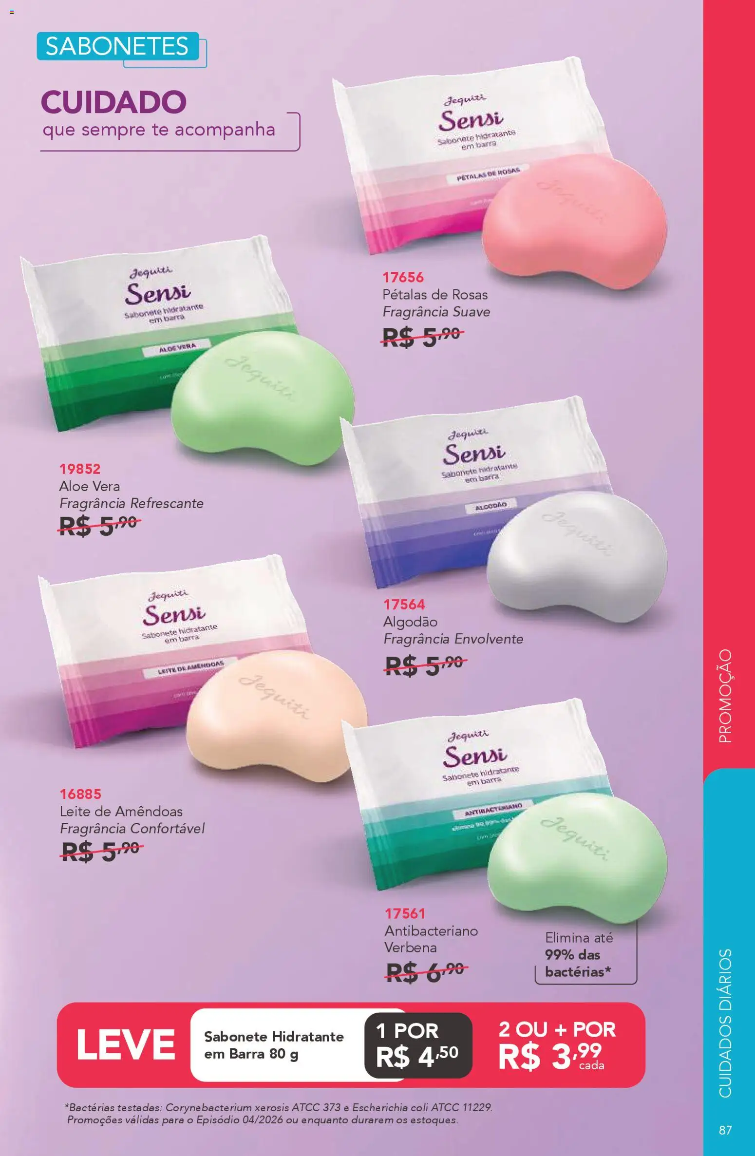 Jequiti Folheto - válido de 06.03.2026 | Página: 87 | Produtos: Fragrância, Leite, Sabonete, Algodão
