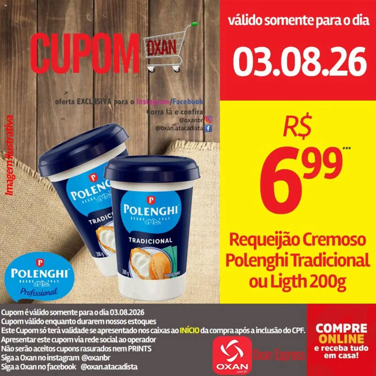 Oxan Atacadista Folheto - válido de 03/08/2026 | Página: 1 | Produtos: Requeijão