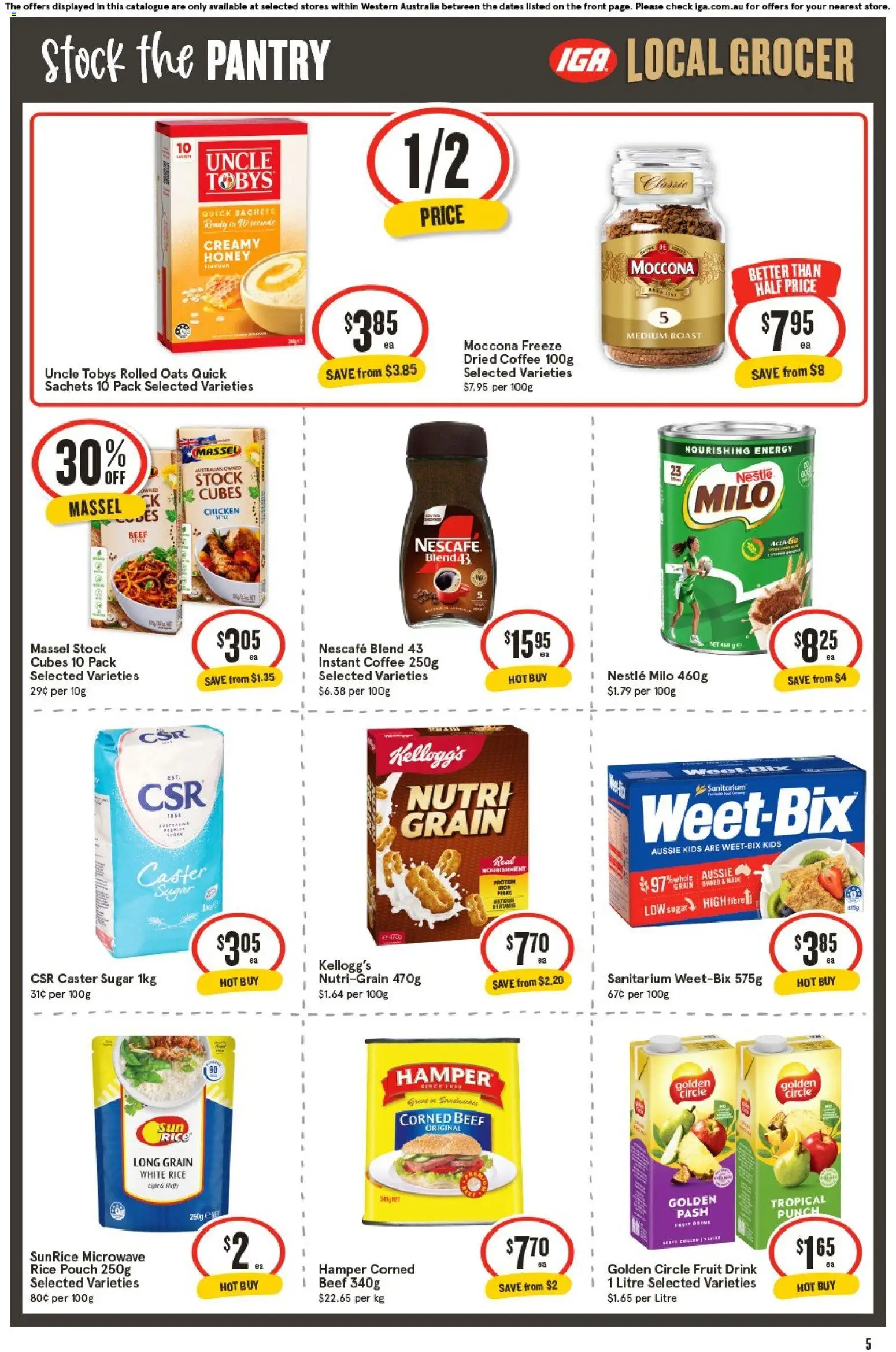 IGA catalogue - valid from 01/07/2026 | Page: 6 | Products: Coffee, Honey, Oats, Sugar