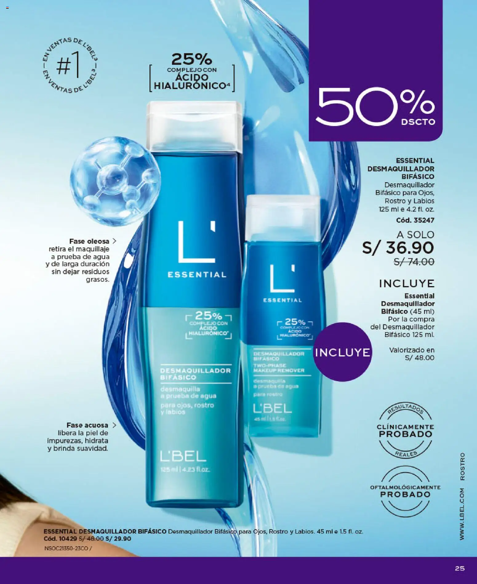 Catálogo L'Bel válido desde 09/09/2026 | Página: 25 | Productos: Agua, Maquillaje