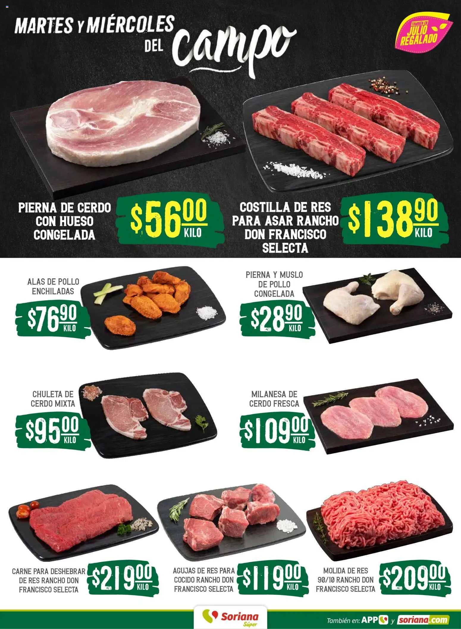 Nuevas ofertas de Soriana válidas en toda la República Mexicana desde el 14/07/2026. ¡Encuentra las mejores ofertas en Soriana Martes y Miércoles del Campo Súper: BCS, Son y Sin! | Página: 4 | Productos: Pollo, Milanesa, Cerdo, Res