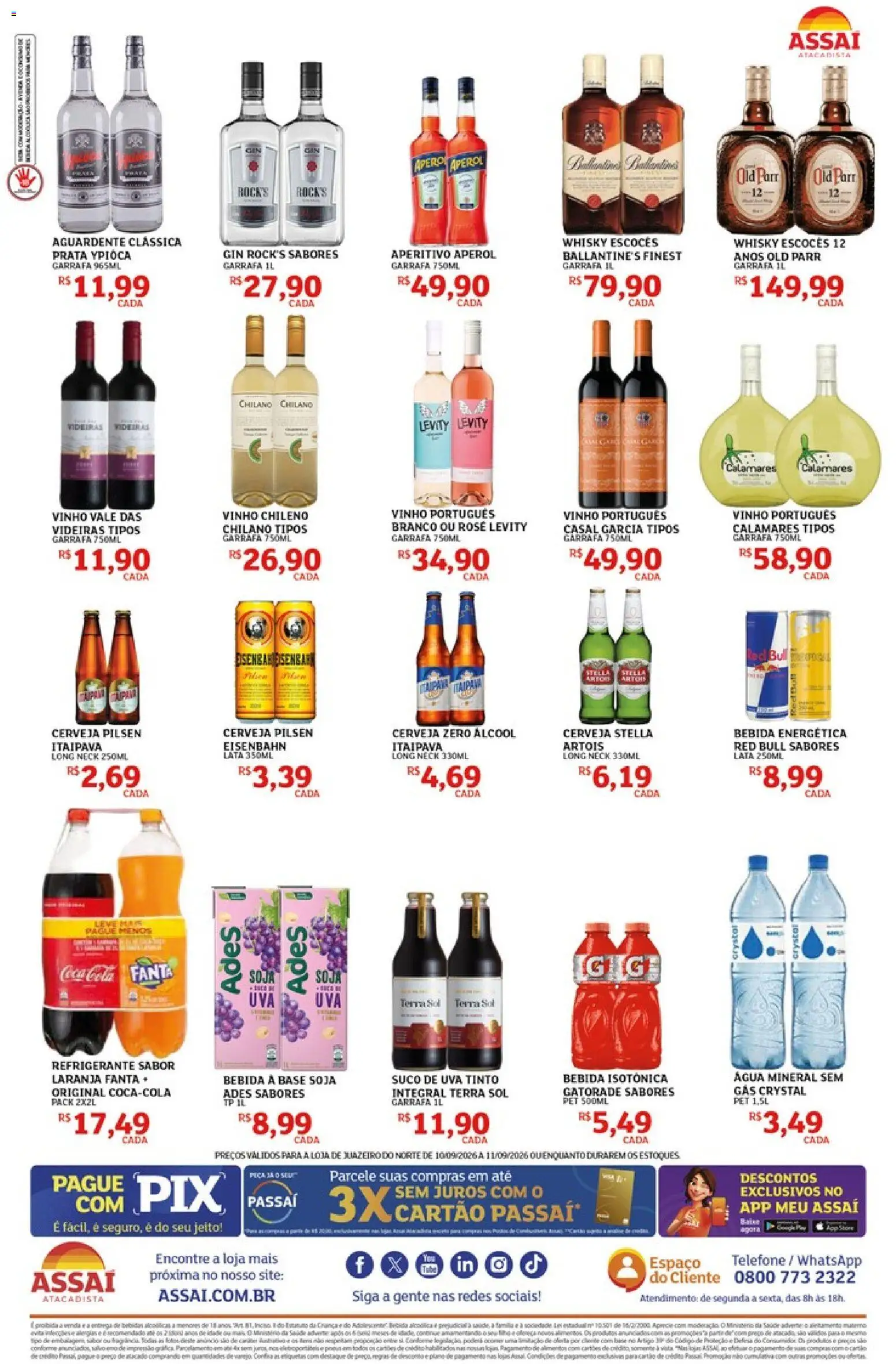 Assaí Atacadista Folheto - válido de 10/09/2026 | Página: 2 | Produtos: Uva, Ballantine’s, Vinho, Bebida