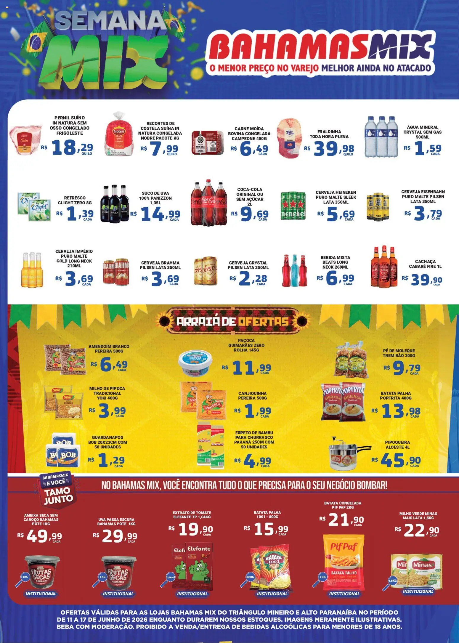 Bahamas Mix Folheto - válido de 11.06.2026 | Página: 2 | Produtos: Cachaça, Água mineral, Batata, Carne moída