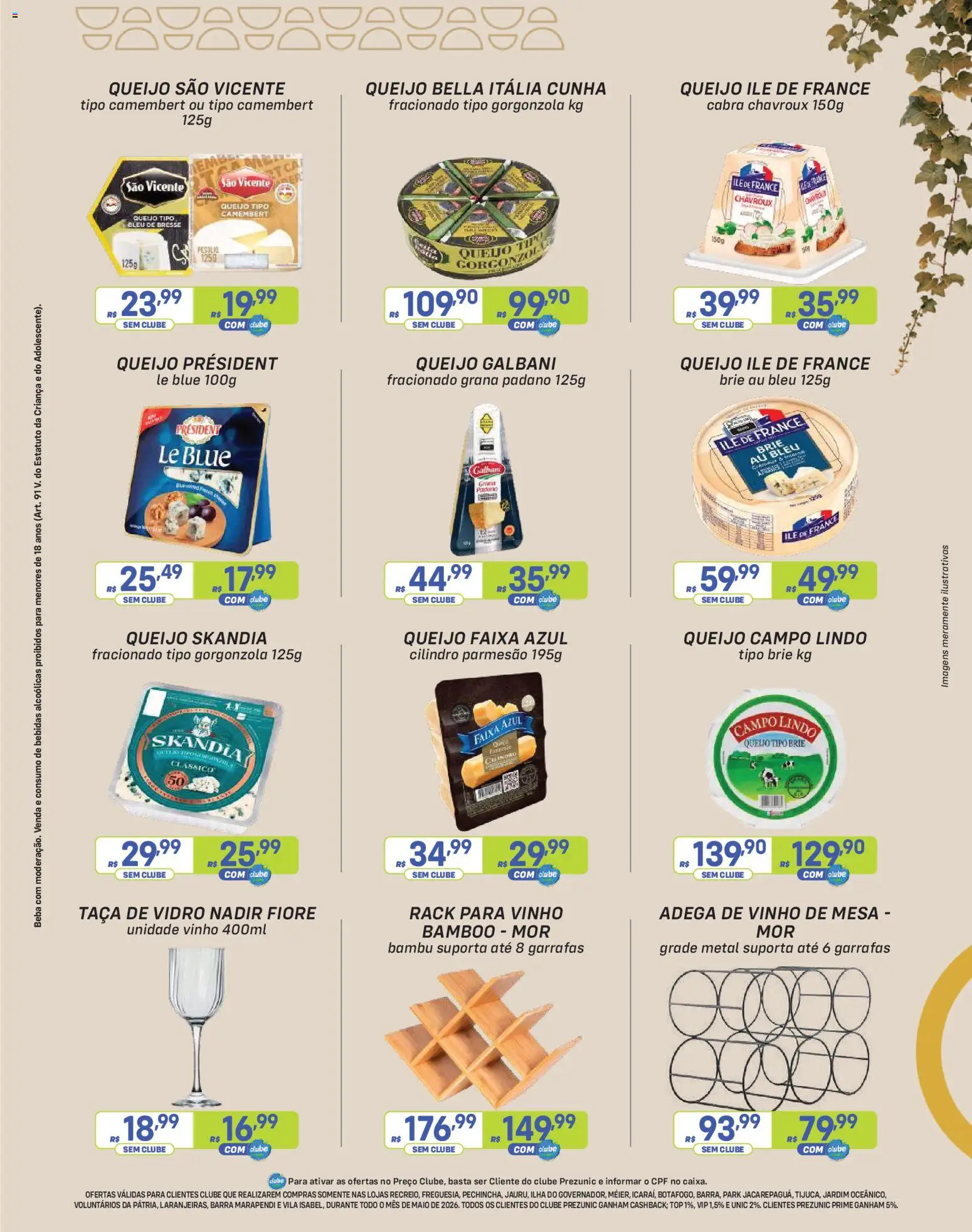 Prezunic Folheto - válido de 05.05.2026 | Página: 7 | Produtos: Mesa, Vinho, Camembert, Rack