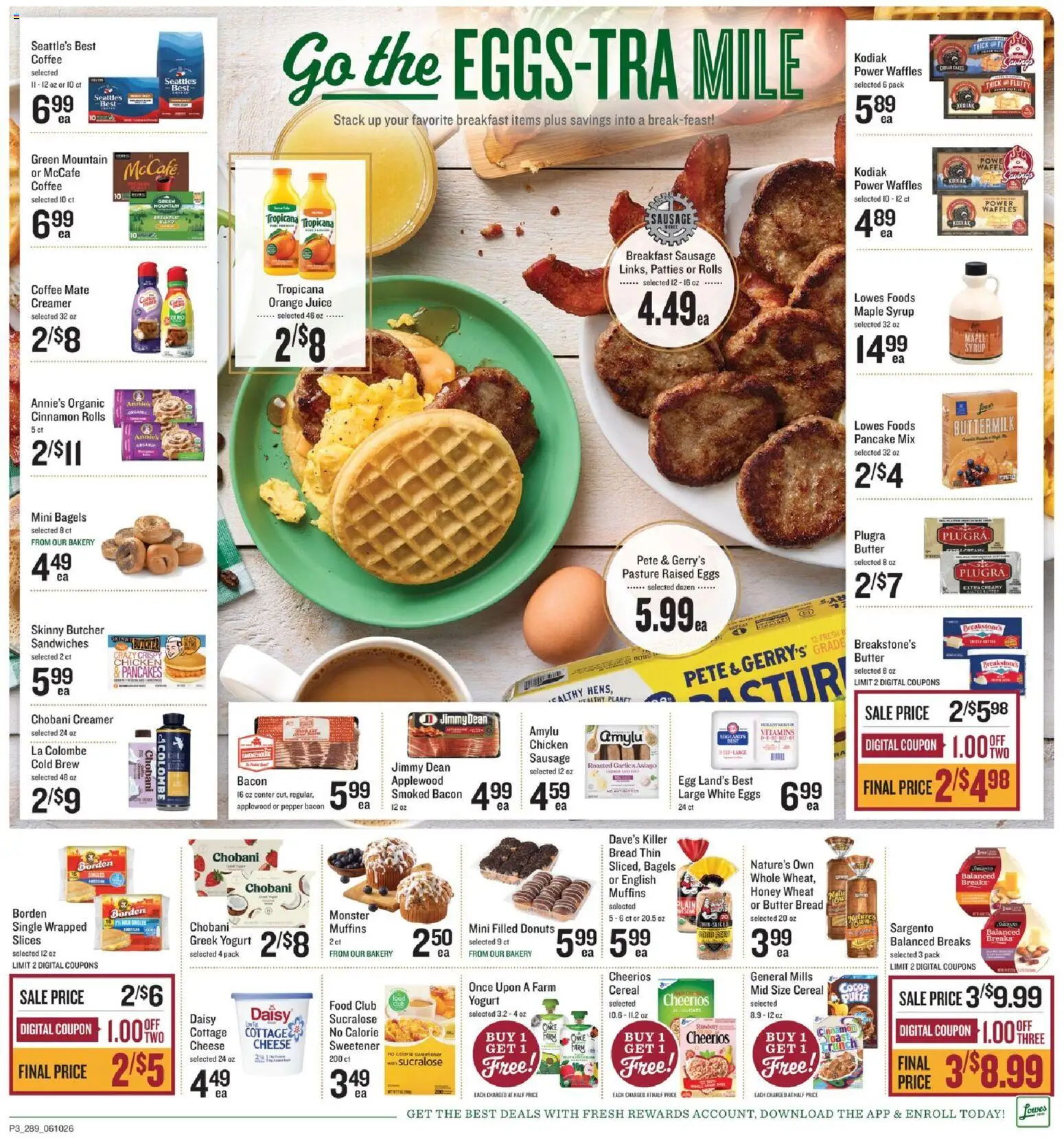 Lowes Foods Weekly Ad - GA - valid from 10.06.2026 | Page: 3 | Products: Butter, Yogurt, Eggs, Coffee