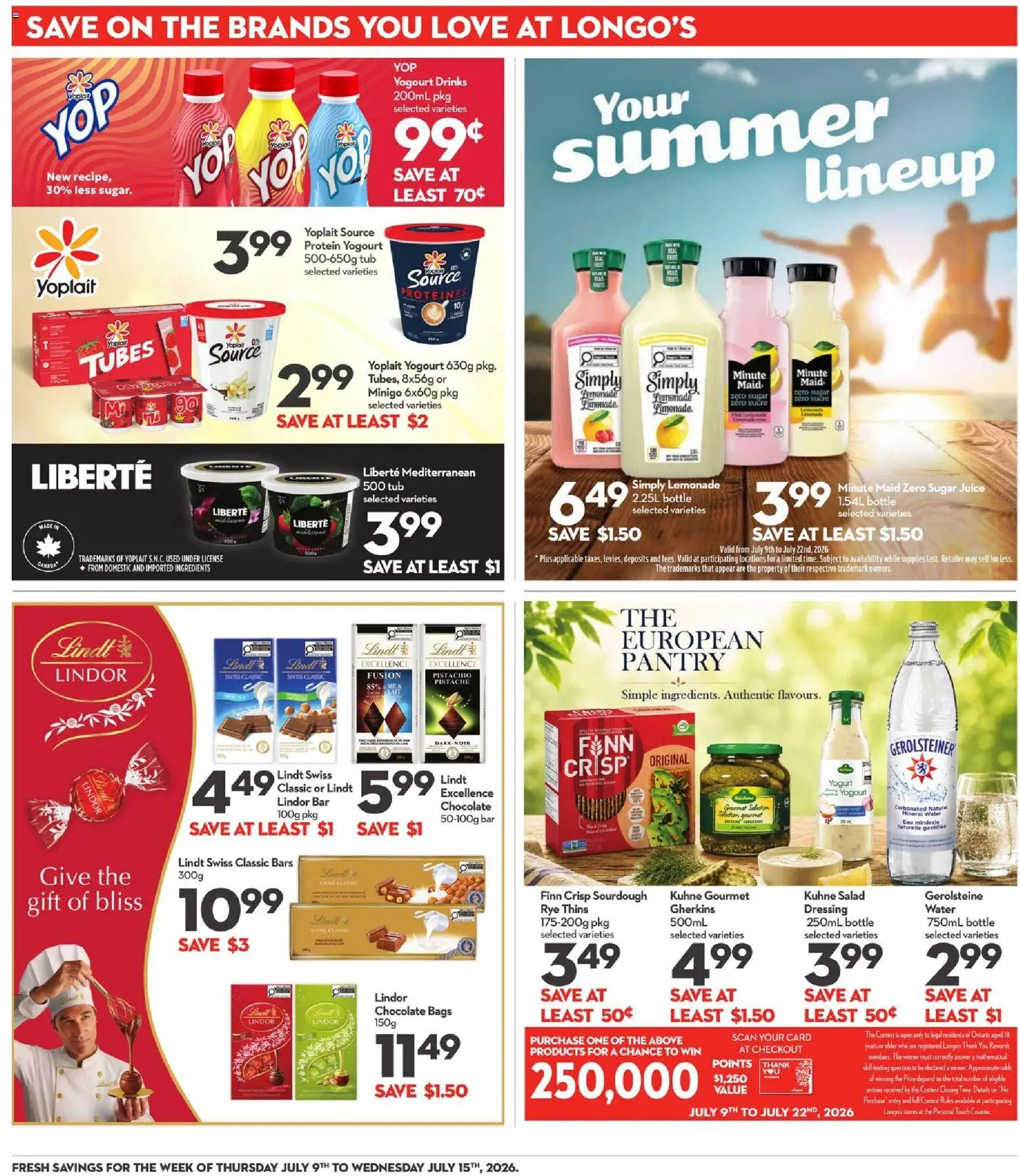 Longo's flyer valid from Jul 9, 2026 | Page: 19 | Products: Salad, Milk, Yogurt, Chocolate