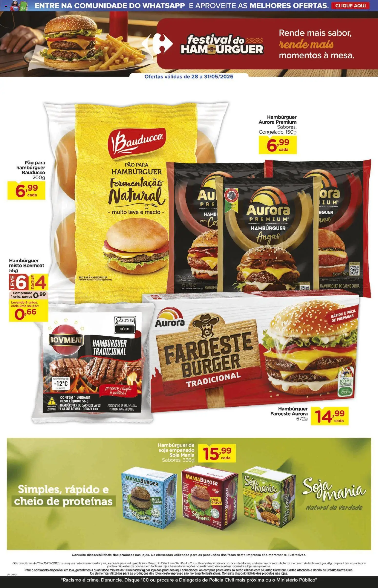 Carrefour Folheto - válido de 28.05.2026 | Página: 2 | Produtos: Pão, Carne, Hambúrguer, Soja