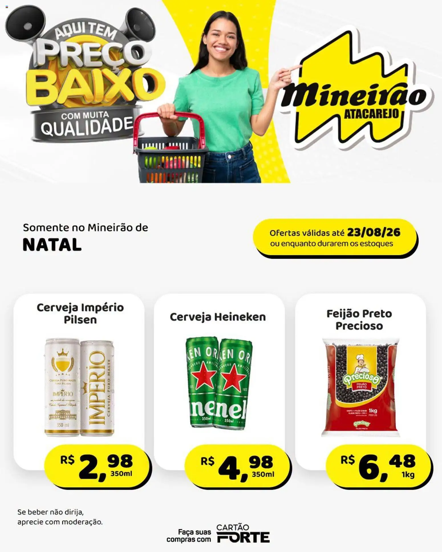 Mineirão Atacarejo Folheto - válido de 17/08/2026 | Página: 2 | Produtos: Feijão, Faca, Cerveja Heineken, Heineken