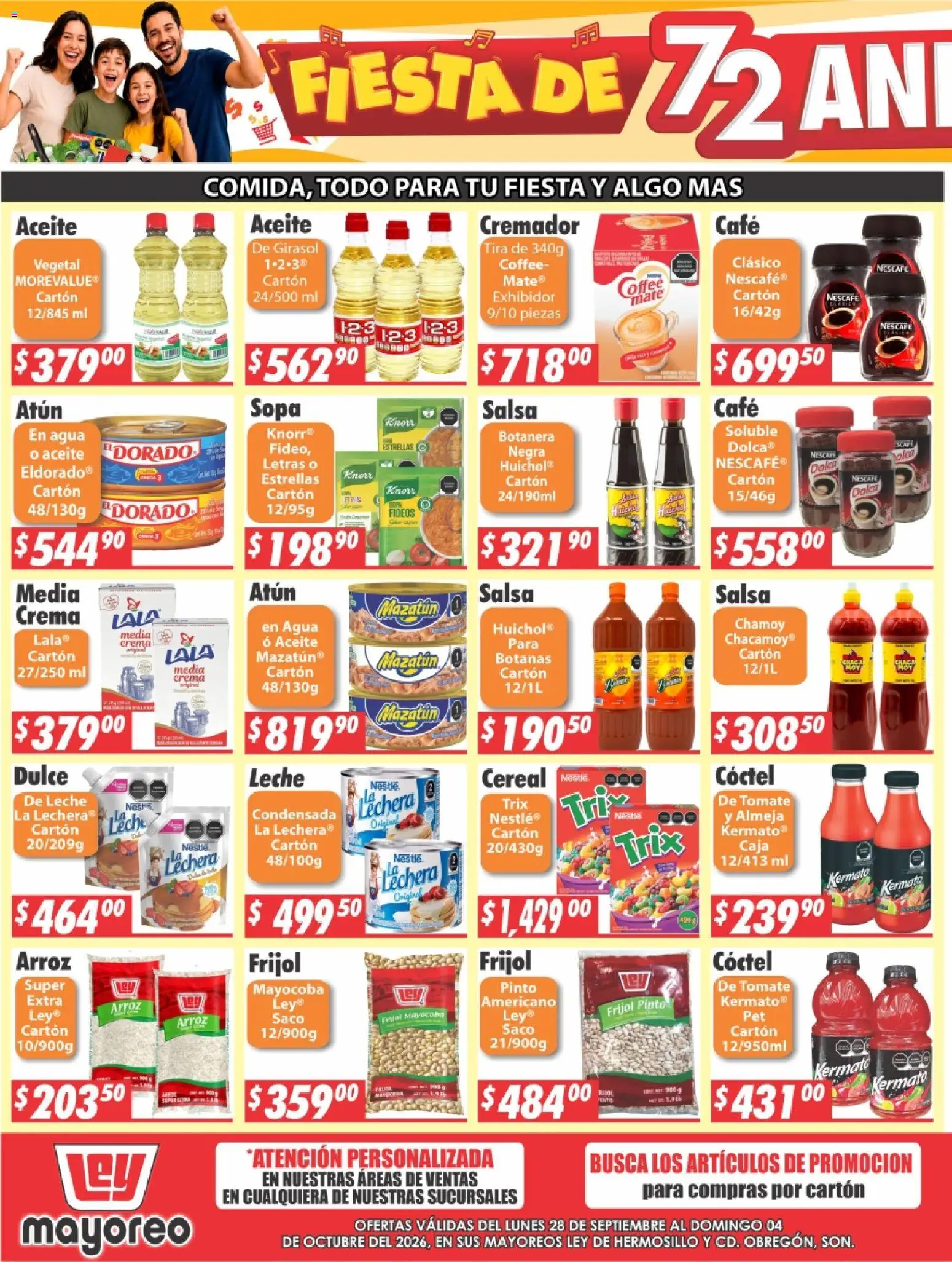 Nuevas ofertas de Casa Ley válidas en toda la República Mexicana desde el 28/09/2026. ¡Encuentra las mejores ofertas en Casa Ley folleto Hermosillo! | Página: 5 | Productos: Leche condensada, Agua, Café, Caja