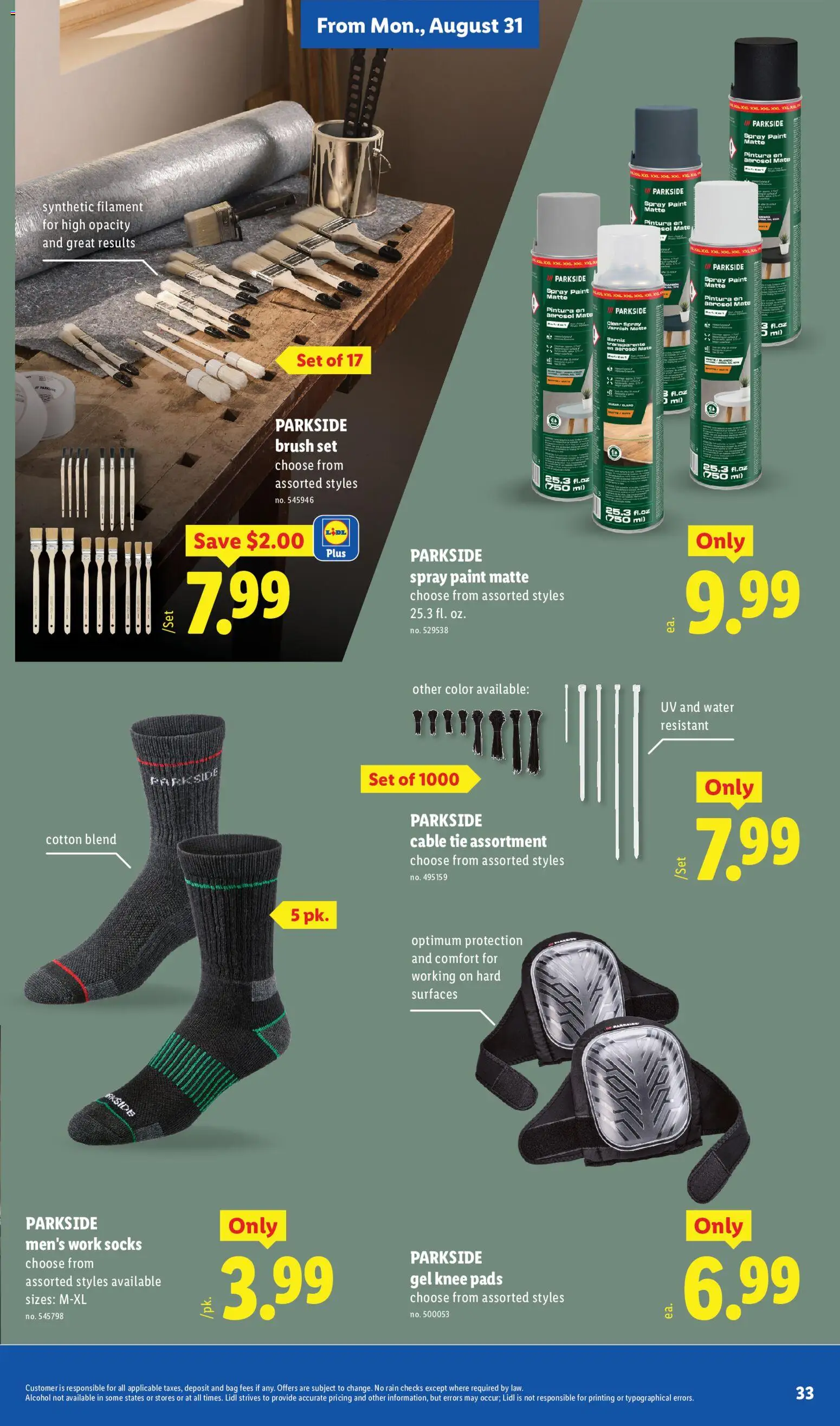 Lidl Weekly Ad - valid from 08/26/2026 | Page: 33 | Products: Brush, Alcohol, Pads, Cable