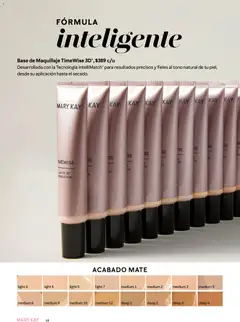 Vista previa de Catálogo Mary Kay Julio Agosto 2026, nuevo folleto de la tienda, válido en México a partir del 01/07/2026 | Página: 18 | Productos: Base de maquillaje, Mate, Maquillaje