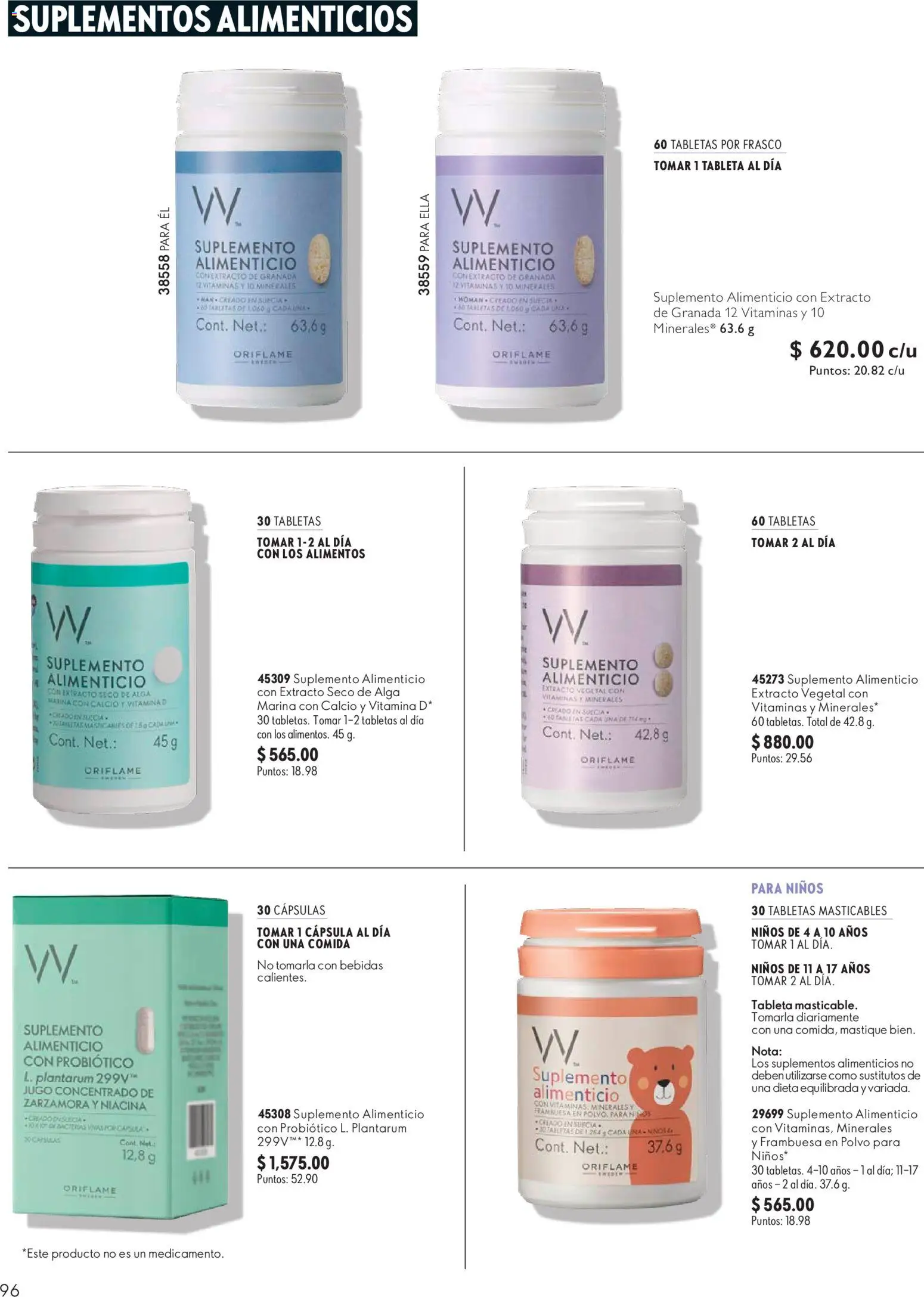 Nuevas ofertas de Oriflame válidas en toda la República Mexicana desde el 22/08/2026. ¡Encuentra las mejores ofertas en Oriflame campaña 12 2026! | Página: 96 | Productos: Vitaminas, Cápsulas, Tableta, Sobre