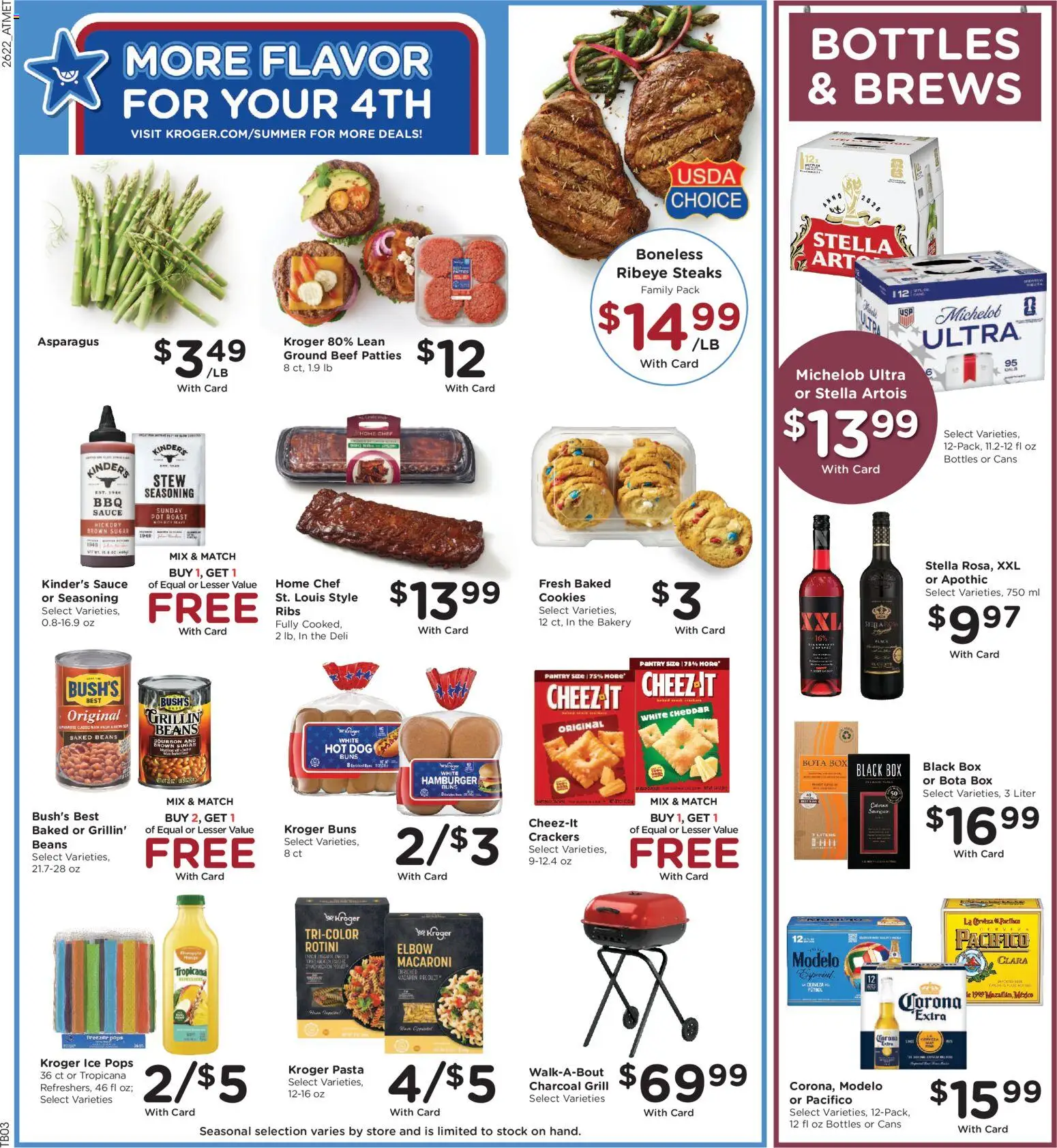 Kroger Weekly Ad - valid from 07/01/2026 | Page: 6 | Products: Hinge, Beef, Pasta, Grill