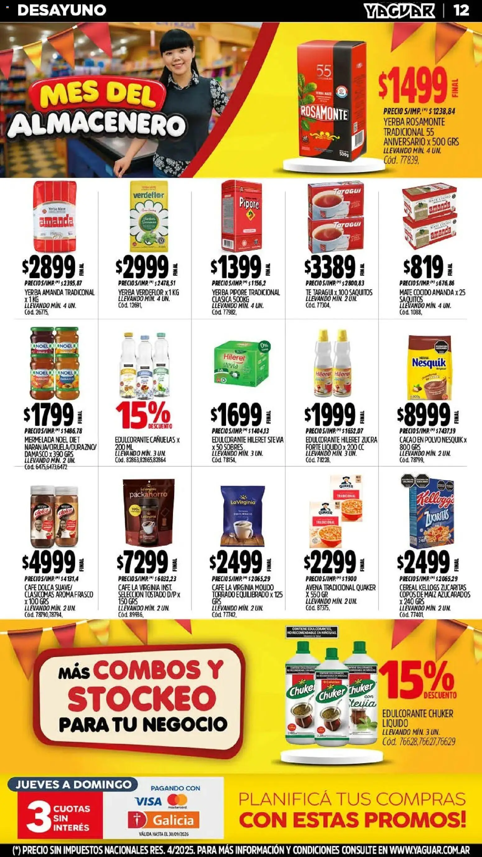 Yaguar - Oferta Semanal Neuquen │ válido desde el 21/09/2026 | Página: 12 | Productos: Mate, Edulcorante, Maiz, Frasco