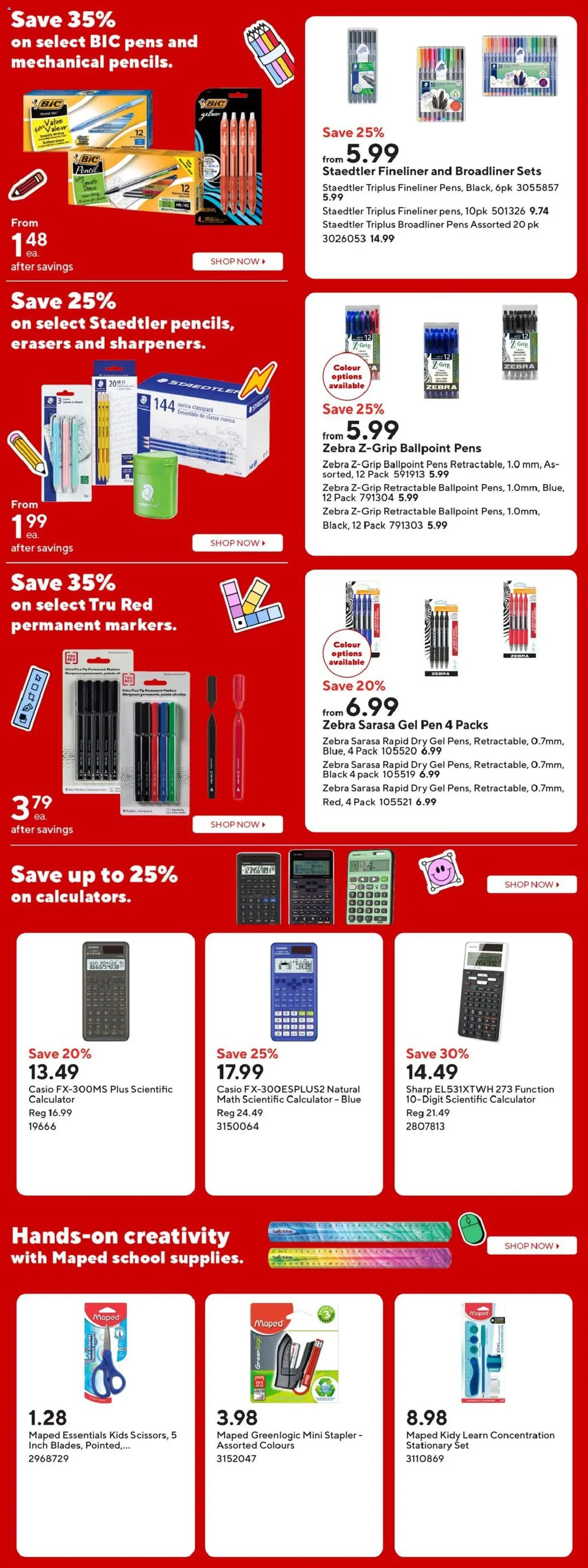 Staples flyer valid from Aug 21, 2026 | Page: 7 | Products: Calculator, Stapler