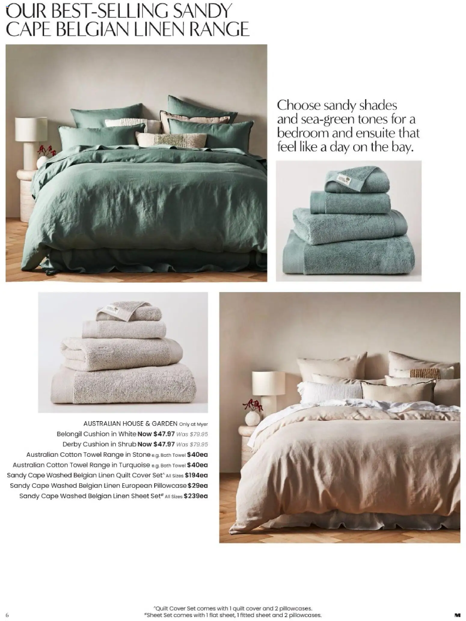 Myer catalogue - valid from 01/08/2026 | Page: 6 | Products: Cushion, Bath, Linen, Ensuite
