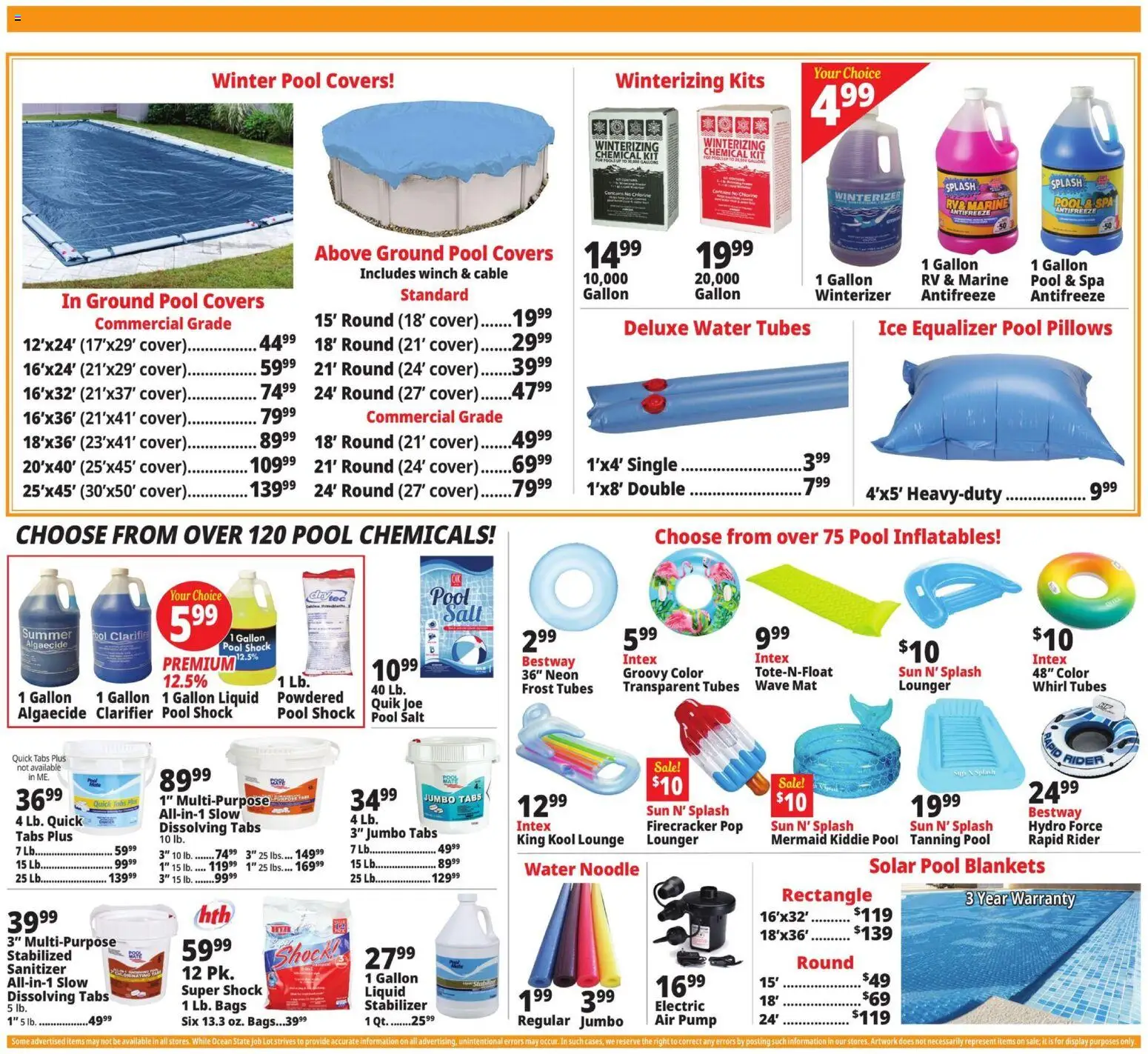 Ocean State Job Lot Weekly Ad - valid from 08/20/2026 | Page: 3 | Products: Pump, Pool chemicals, Water, Cable
