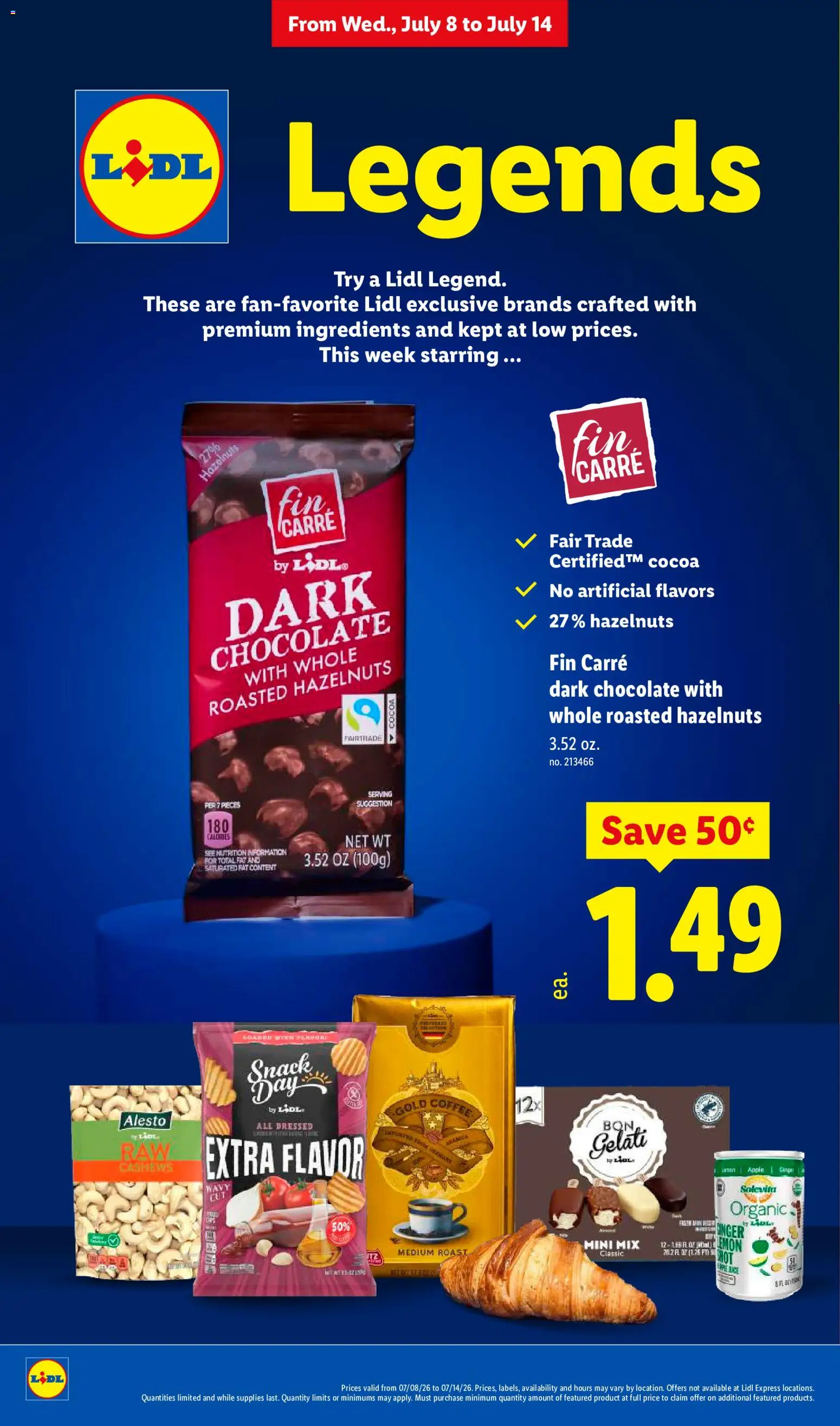 Lidl Weekly Ad - valid from 07/08/2026 | Page: 24 | Products: Chocolate, Cocoa, Cashews, Hazelnuts