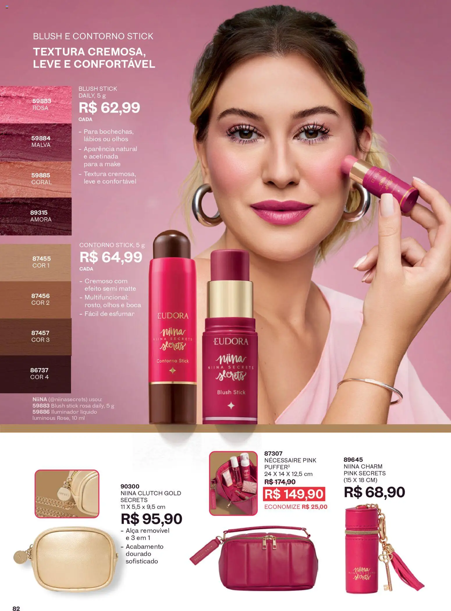 Eudora Folheto - válido de 16/09/2026 | Página: 85 | Produtos: Blush, Multifuncional, Necessaire, Iluminador