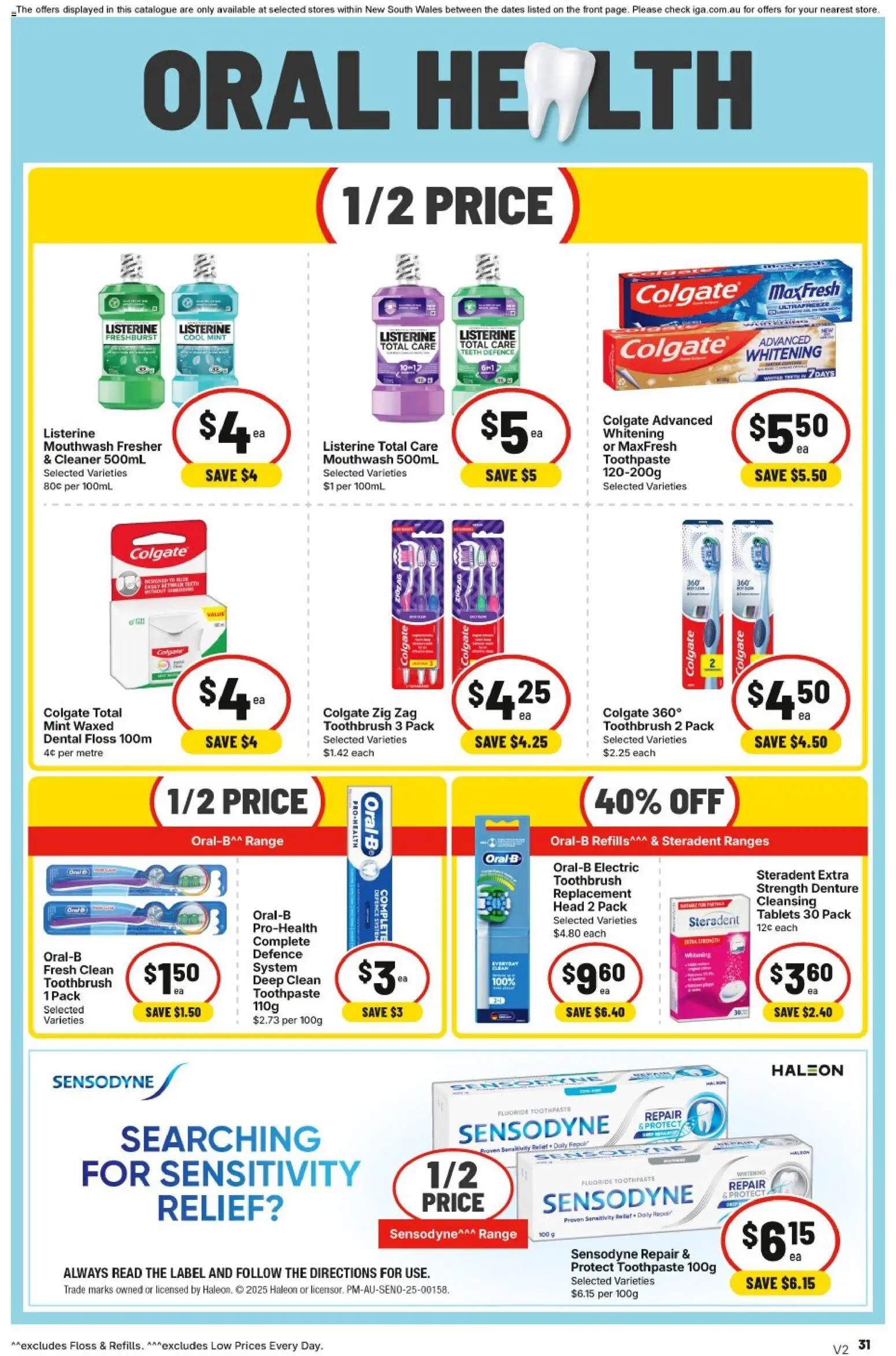 IGA catalogue - valid from 22/07/2026 | Page: 30 | Products: Toothpaste, Mouthwash, Tablets, Electric toothbrush