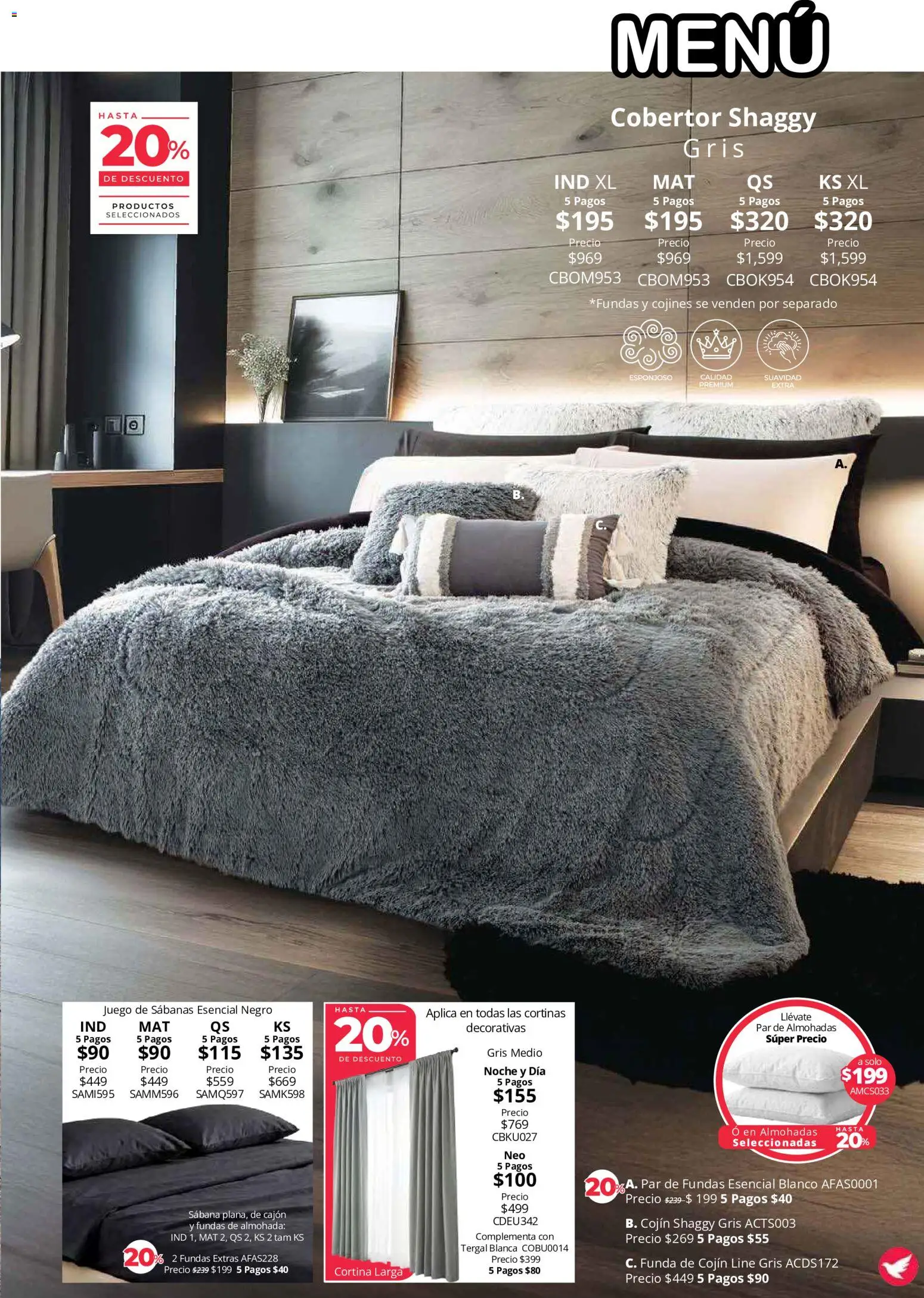 Nuevas ofertas de Colchas Concord válidas en toda la República Mexicana desde el 01/08/2026. ¡Encuentra las mejores ofertas en Colchas Concord catálogo Colección Cobertor! | Página: 57 | Productos: Juego, Funda, Sabanas, Cortinas