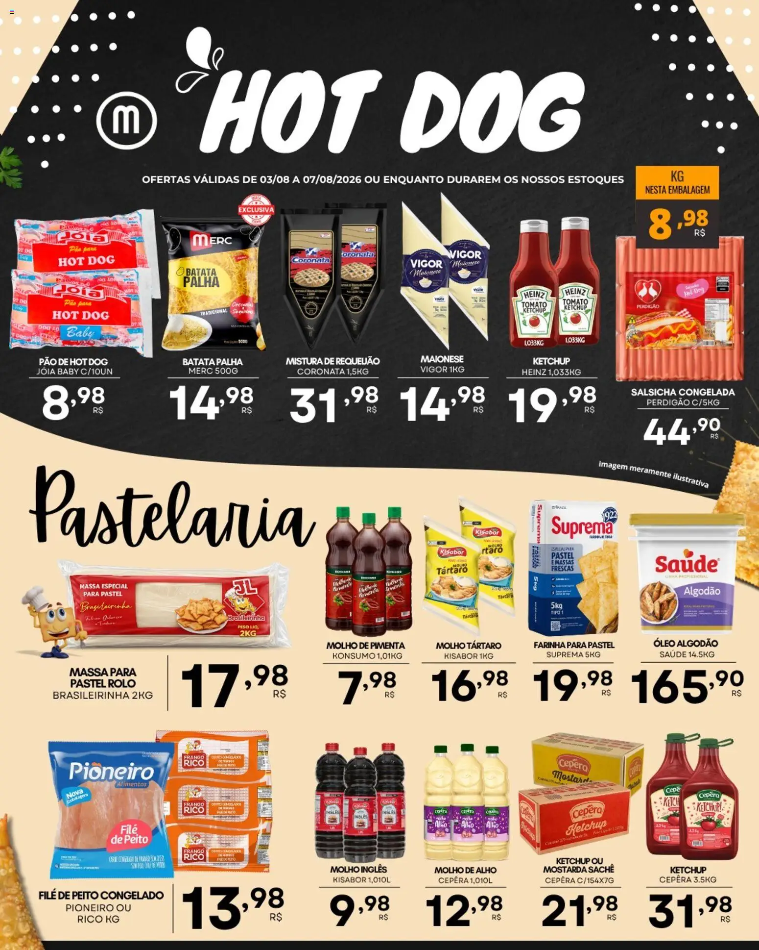 Mercadão Atacadista Folheto - válido de 03/08/2026 | Página: 2 | Produtos: Molho inglês, Pão, Massa, Batata