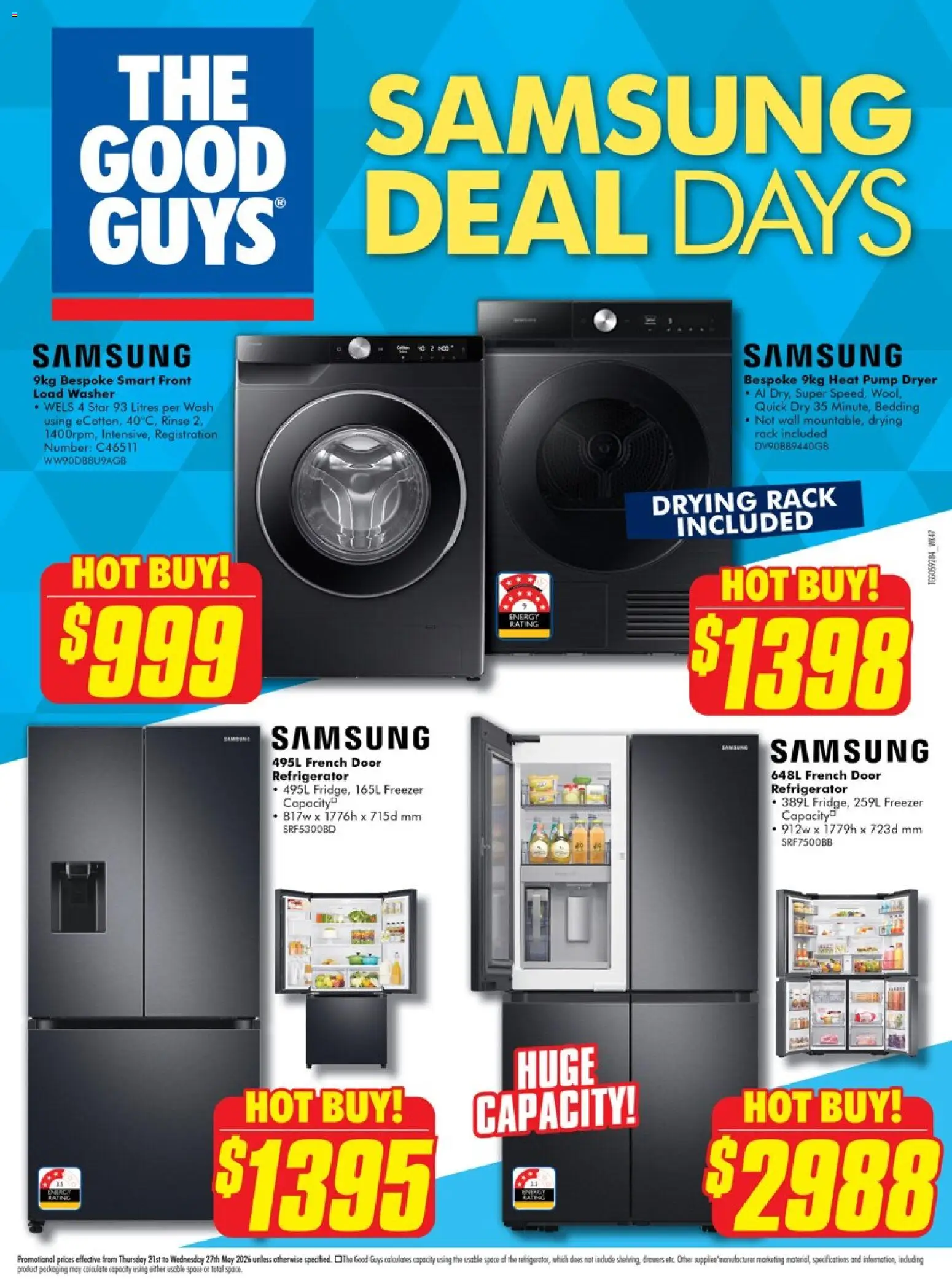 The Good Guys catalogue - valid from 20.05.2026 | Page: 1 | Products: Door, Freezer, Refrigerator, Dryer