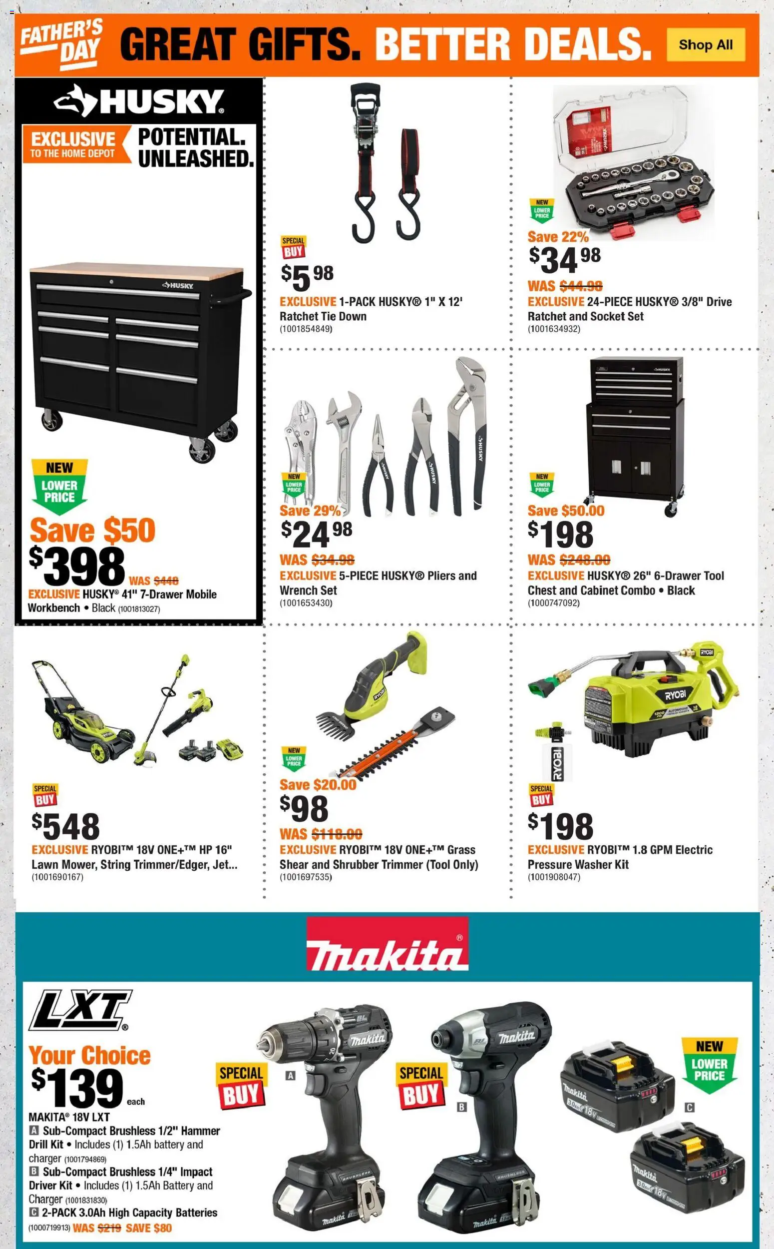 Home Depot flyer valid from 11.06.2026 | Page: 3 | Products: Socket, Cabinet, Battery