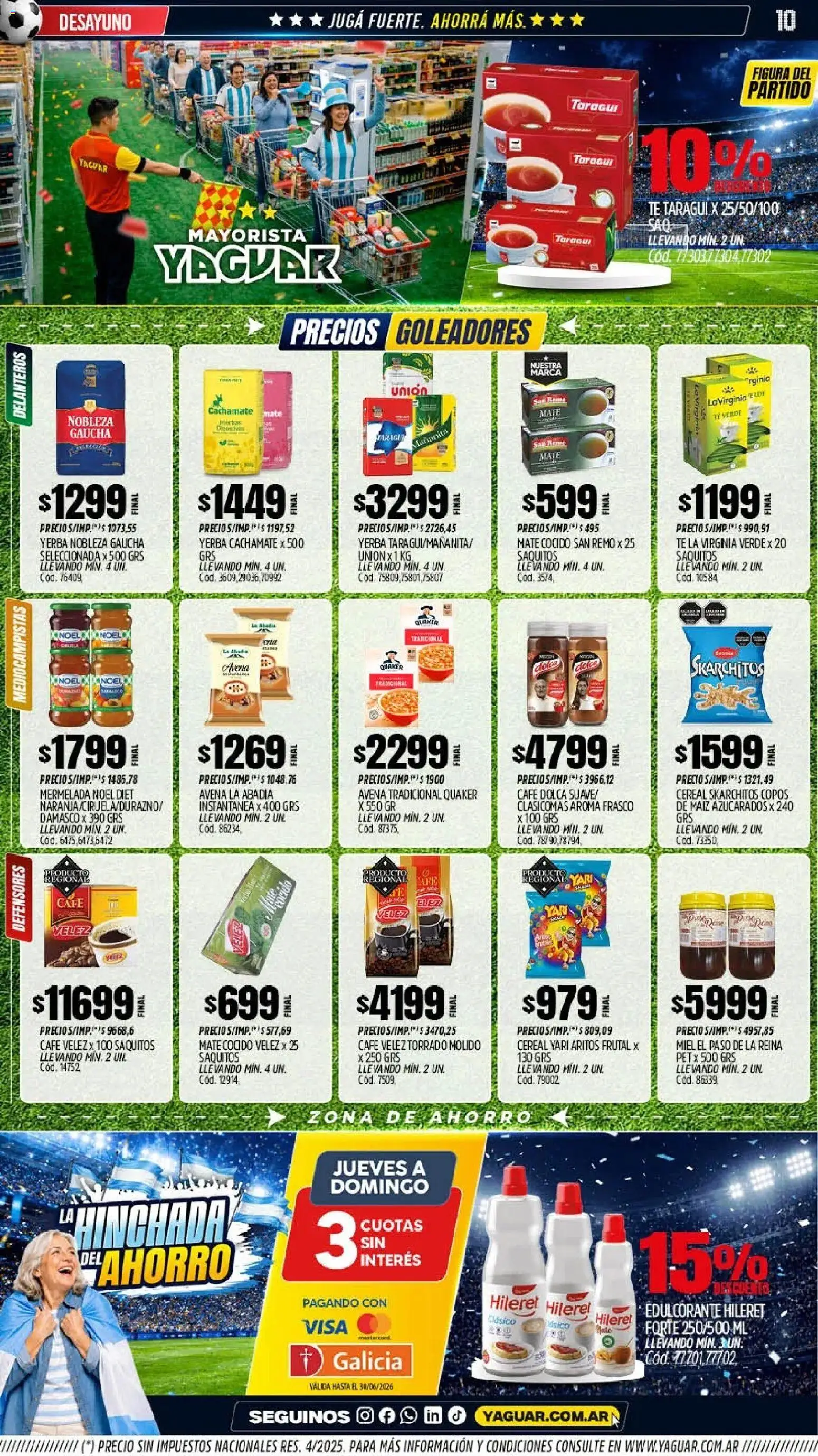 Yaguar - Oferta Semanal Jujuy │ válido desde el 15/06/2026 | Página: 9 | Productos: Mate, Edulcorante, Frasco, Té