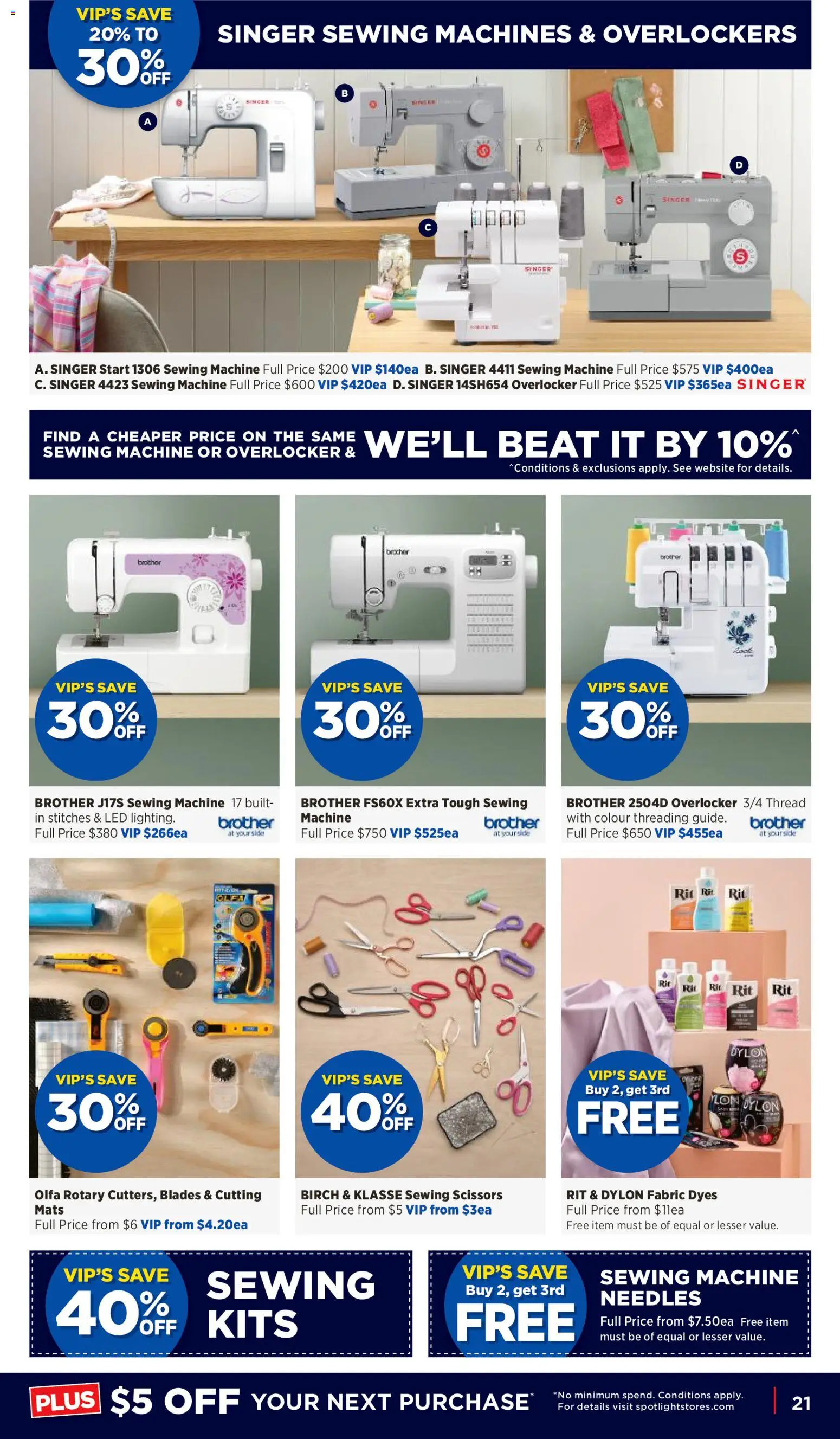 Spotlight catalogue - valid from 06/08/2026 | Page: 21 | Products: Kits, Scissors, Ginger, Sewing machine