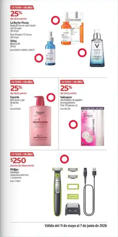 Vista previa de Swisspers almohadillas de algodón desmaquillantes, almohadillas de algodón desmaquillantes 9 de 100 piezas c/u, nuevo folleto de la tienda, válido en México a partir del 11.05.2026 | Página: 29 | Productos: Serum, Algodón, Rasuradora, Gel de ducha