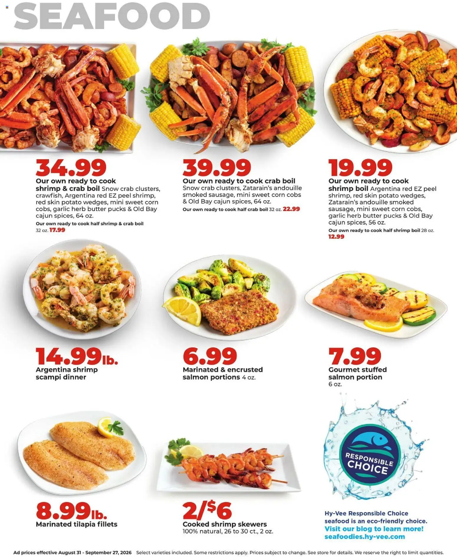 HyVee Monthly Ad - valid from 08/31/2026 | Page: 21 | Products: Butter, Tilapia, Garlic, Salmon