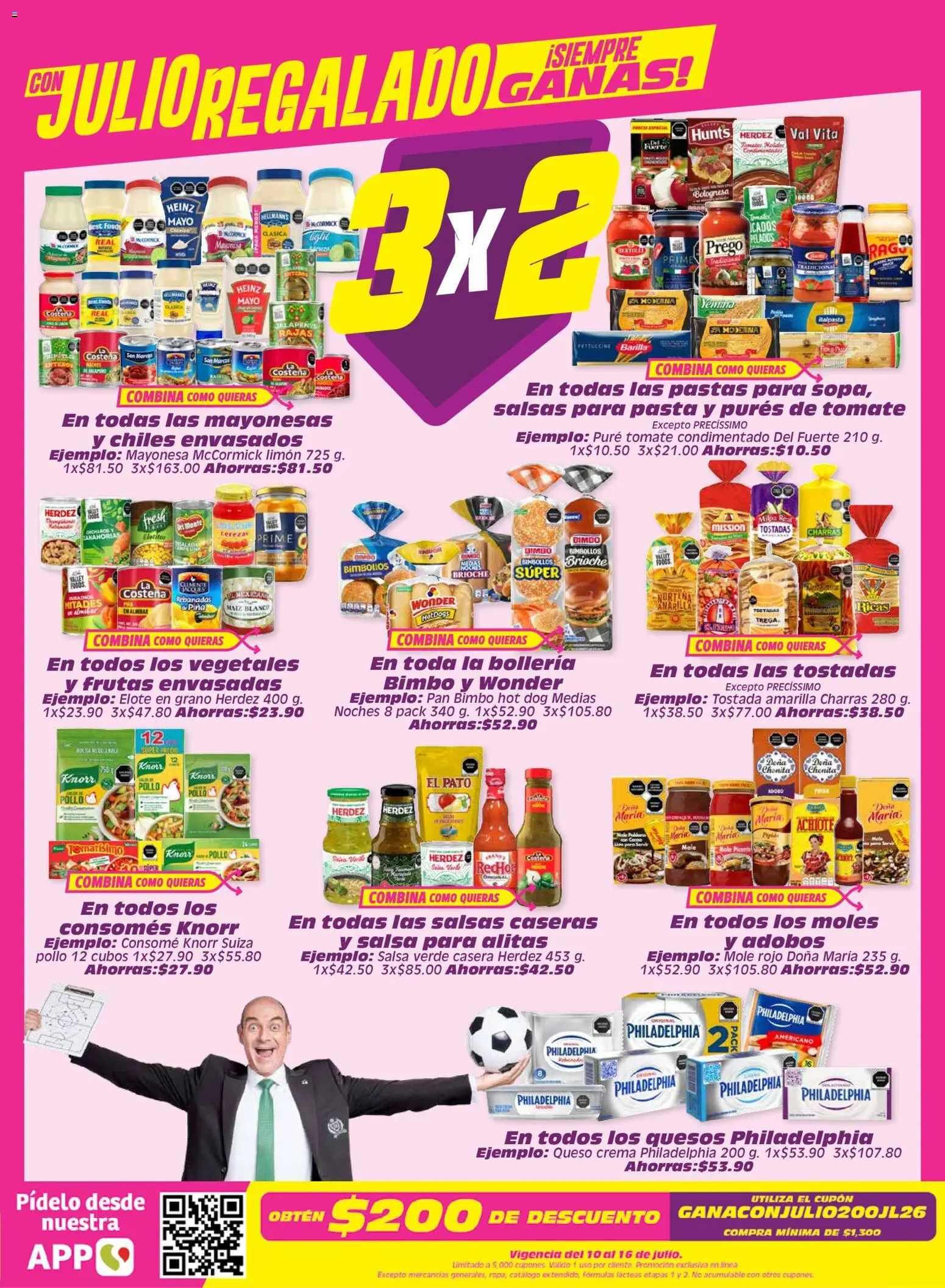Nuevas ofertas de Soriana válidas en toda la República Mexicana desde el 10/07/2026. ¡Encuentra las mejores ofertas en Soriana Julio Regalado Súper Nacional! | Página: 2 | Productos: Crema, Queso, Pasta, Molde