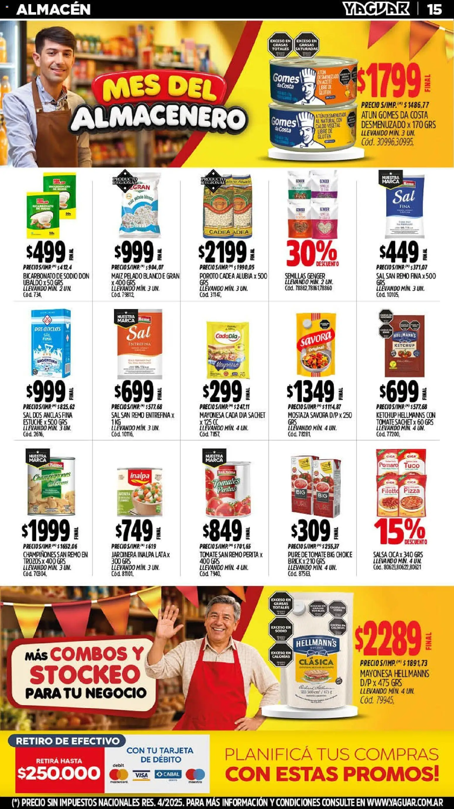 Yaguar - Oferta Semanal Neuquen │ válido desde el 14/09/2026 | Página: 15 | Productos: Champiñones, Estuche, Pizza, Puré