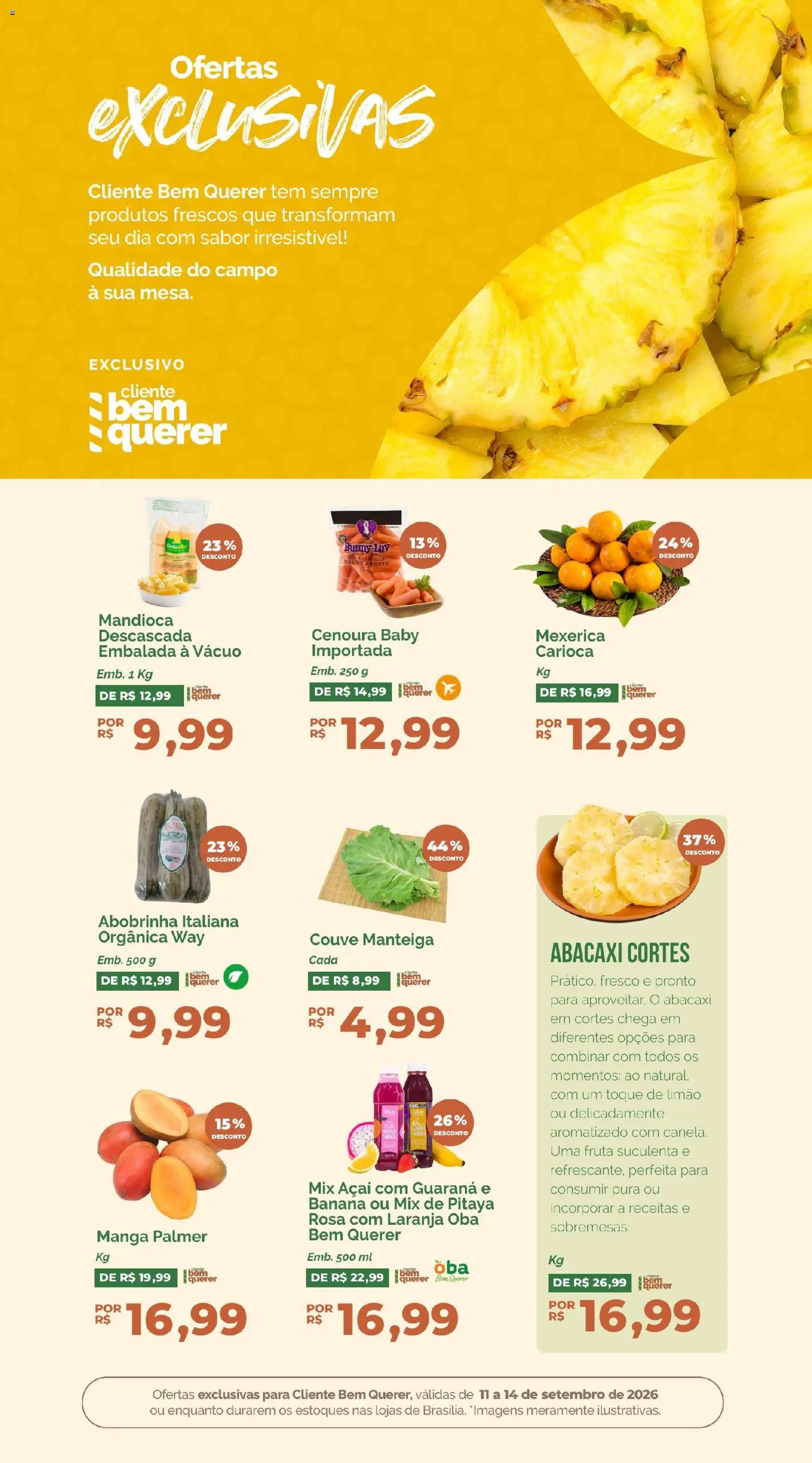 Oba Hortifruti Folheto - válido de 11/09/2026 | Página: 4 | Produtos: Mexerica, Guaraná, Abacaxi, Açaí